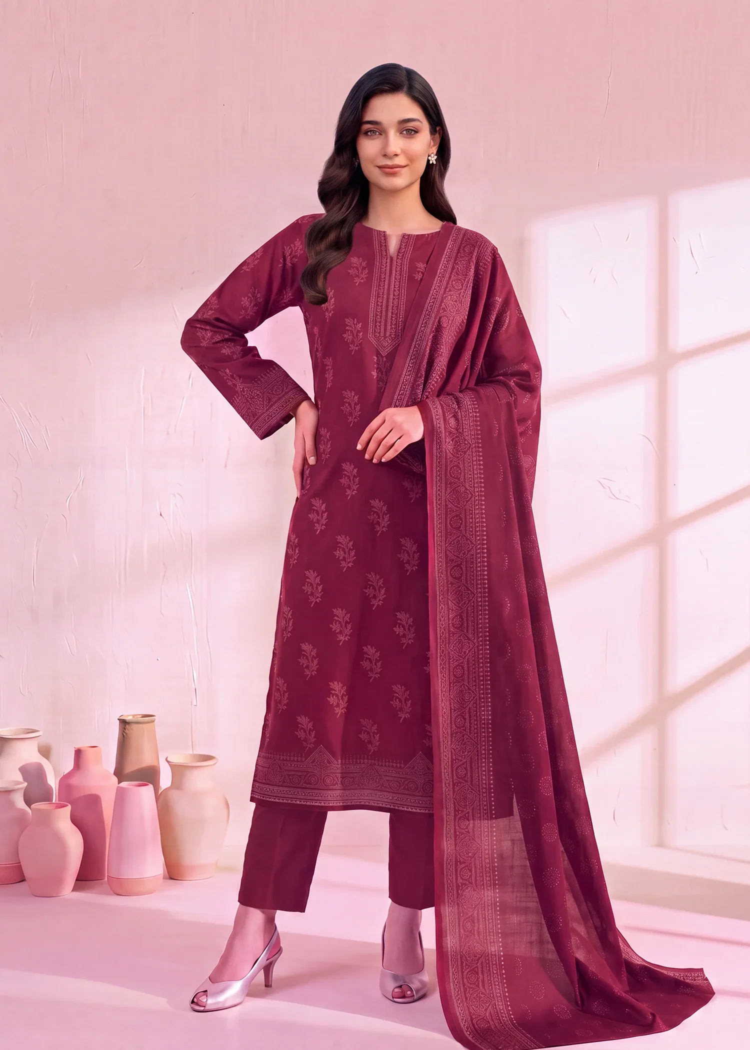marina Unstitched in Raspberry pink
