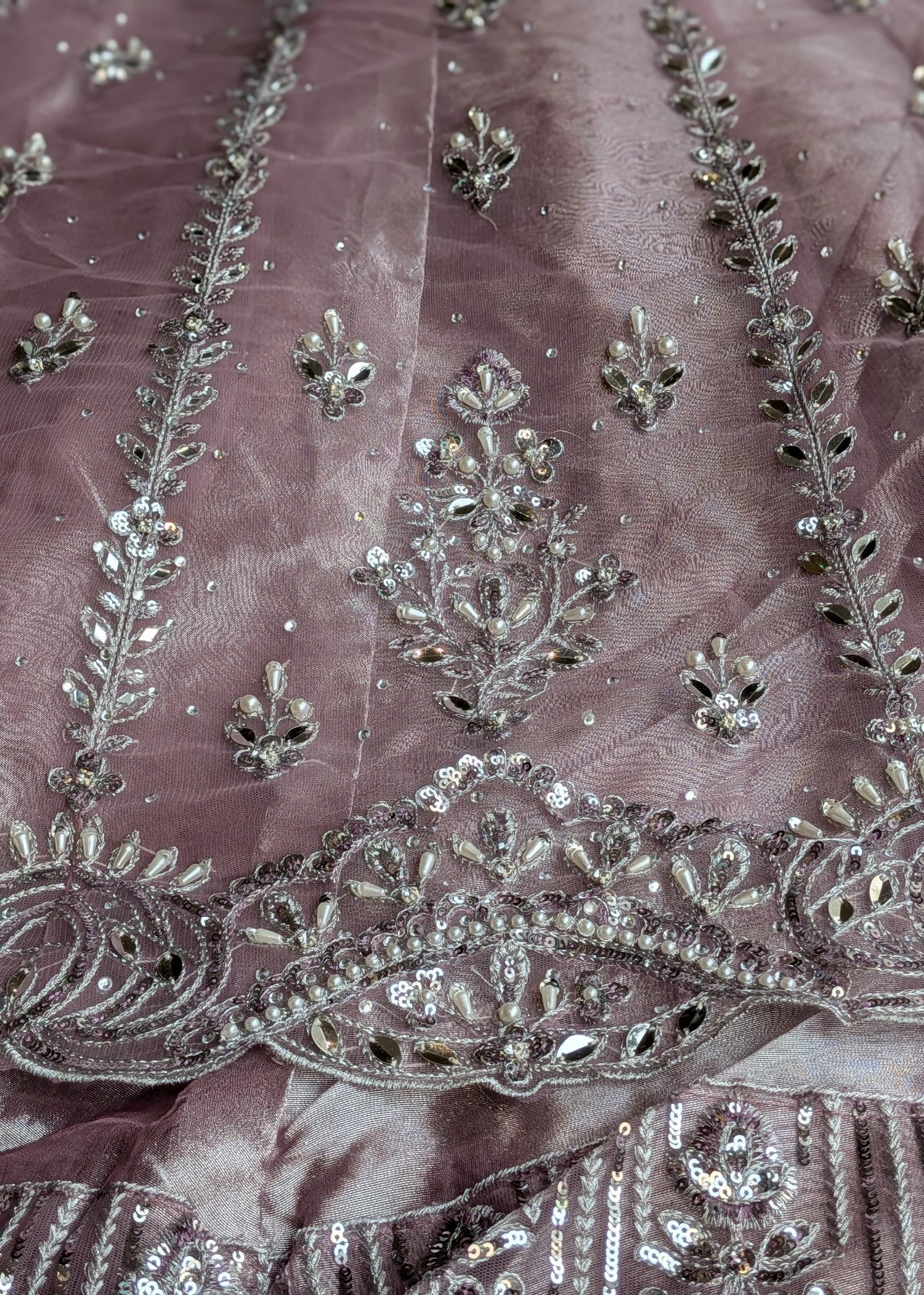 net Pishwas in Indian pink - view 6