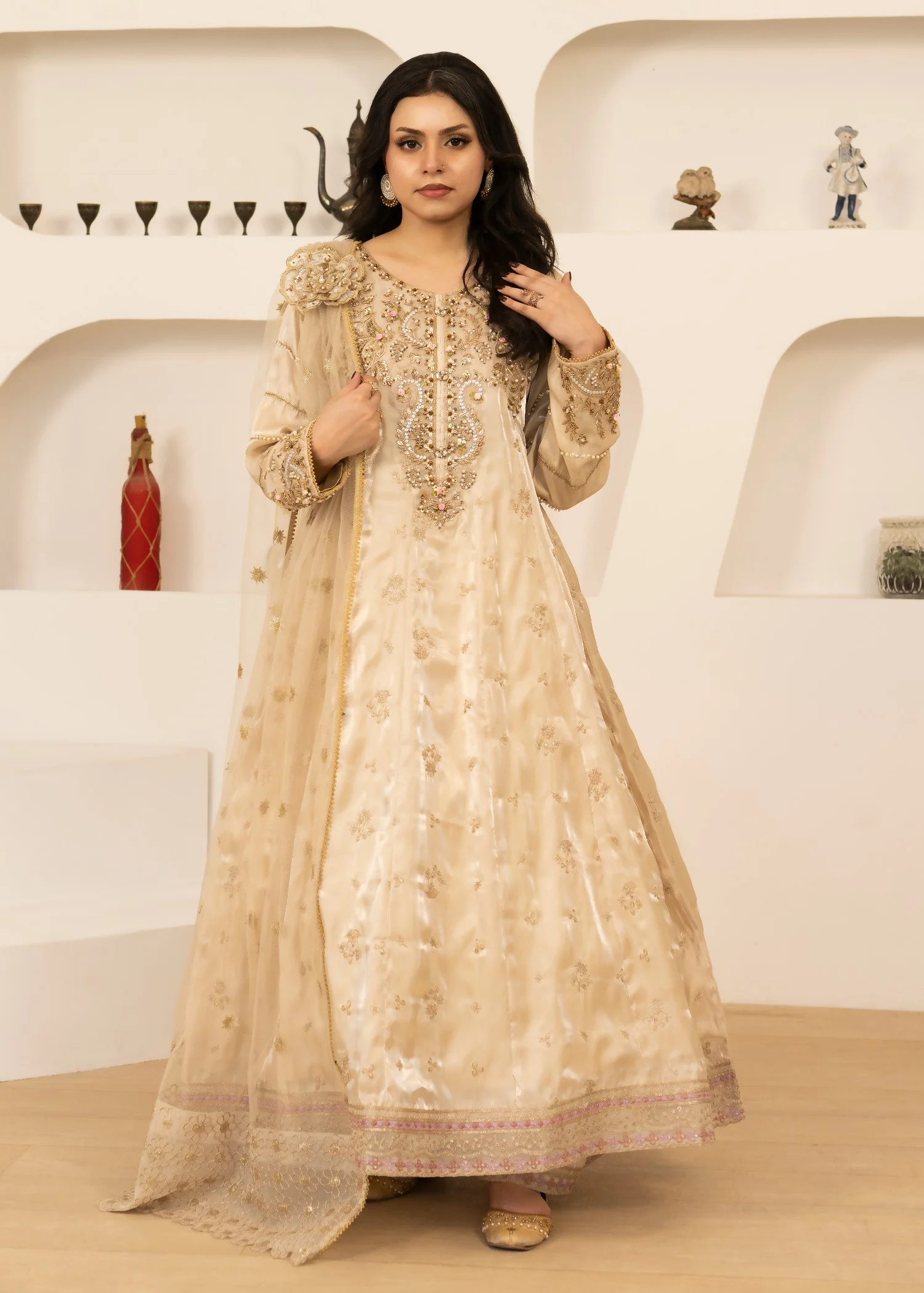 silk Maxi in Beige