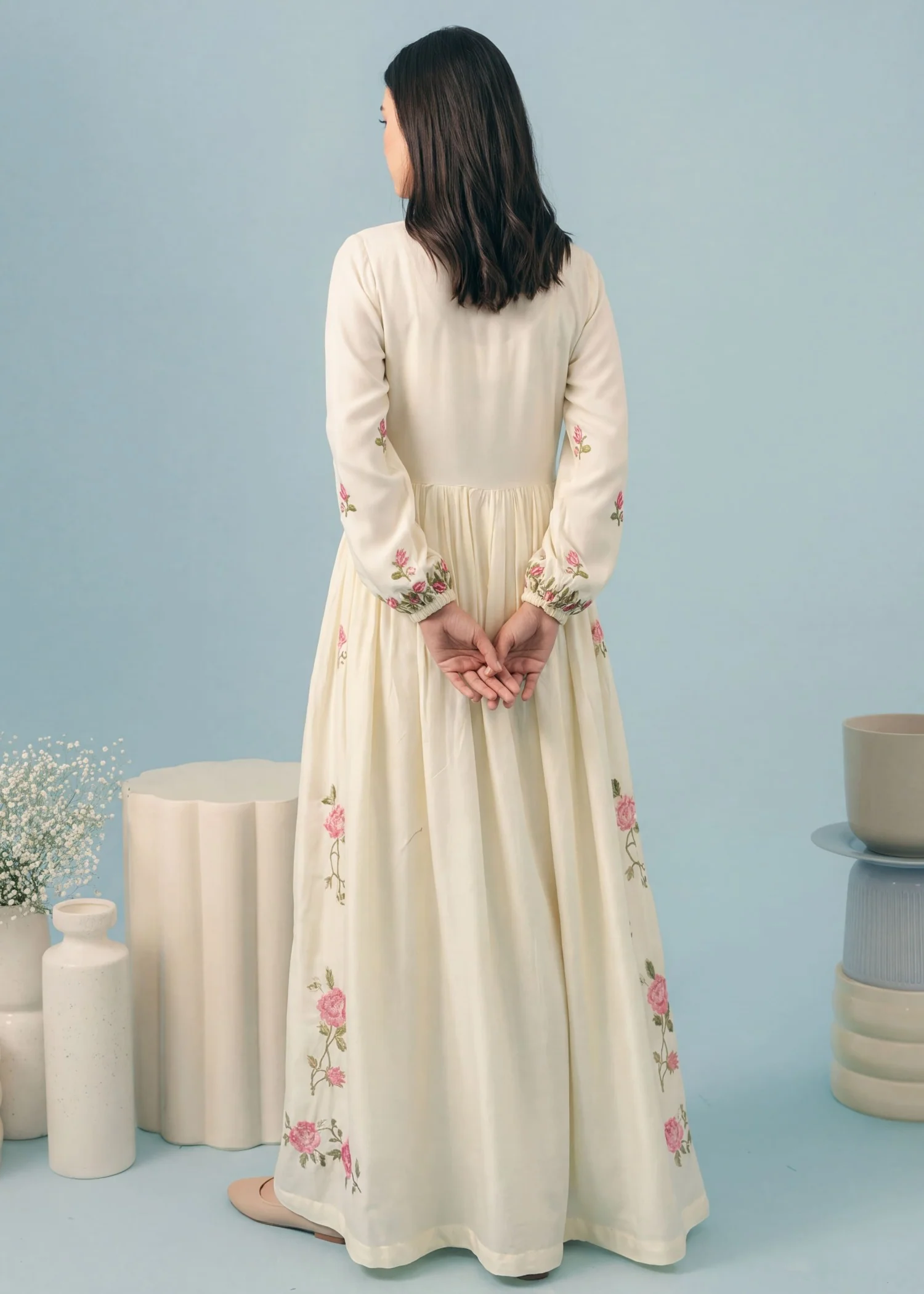 linen Pishwas in Ivory - view 2