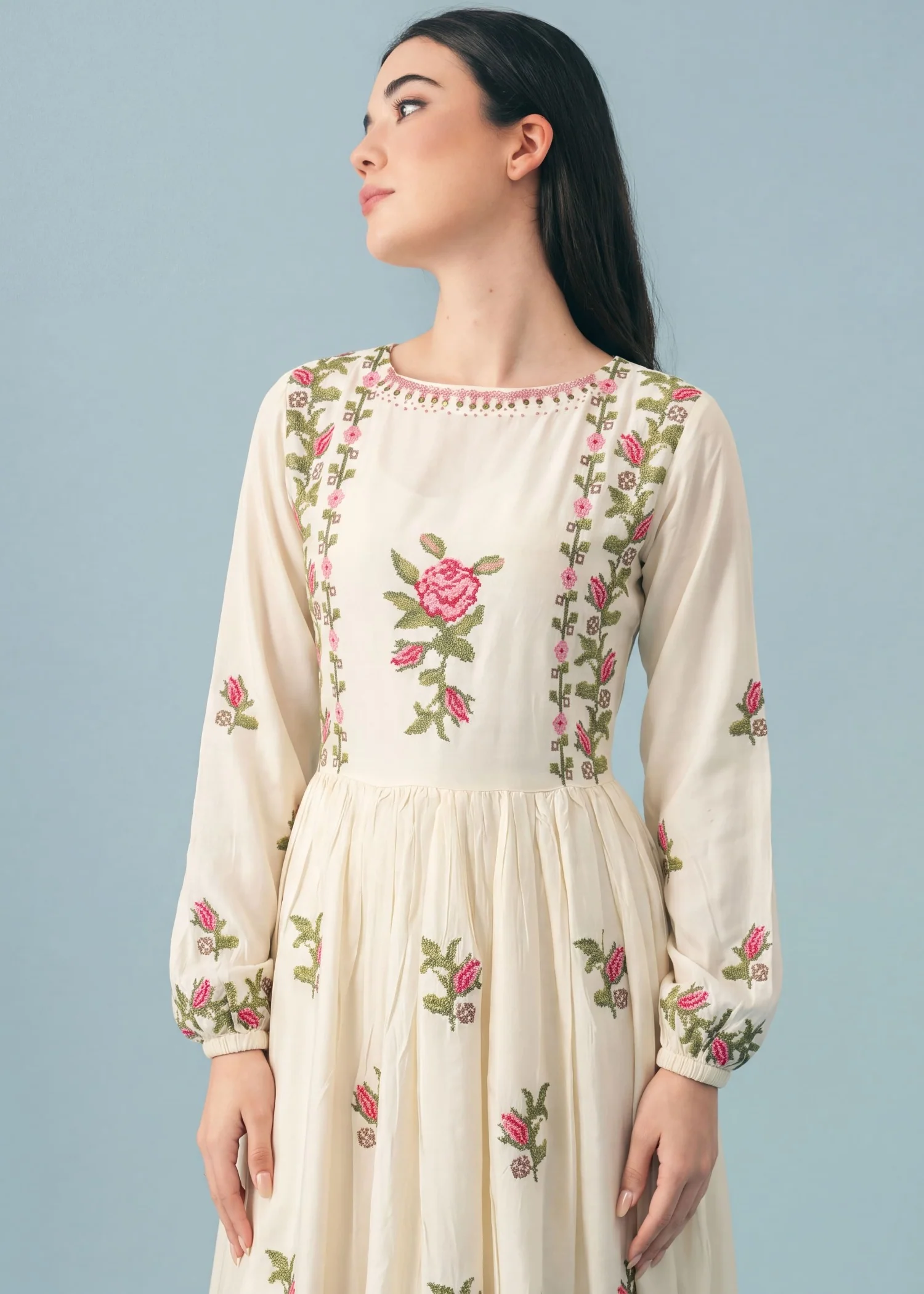 linen Pishwas in Ivory - view 8