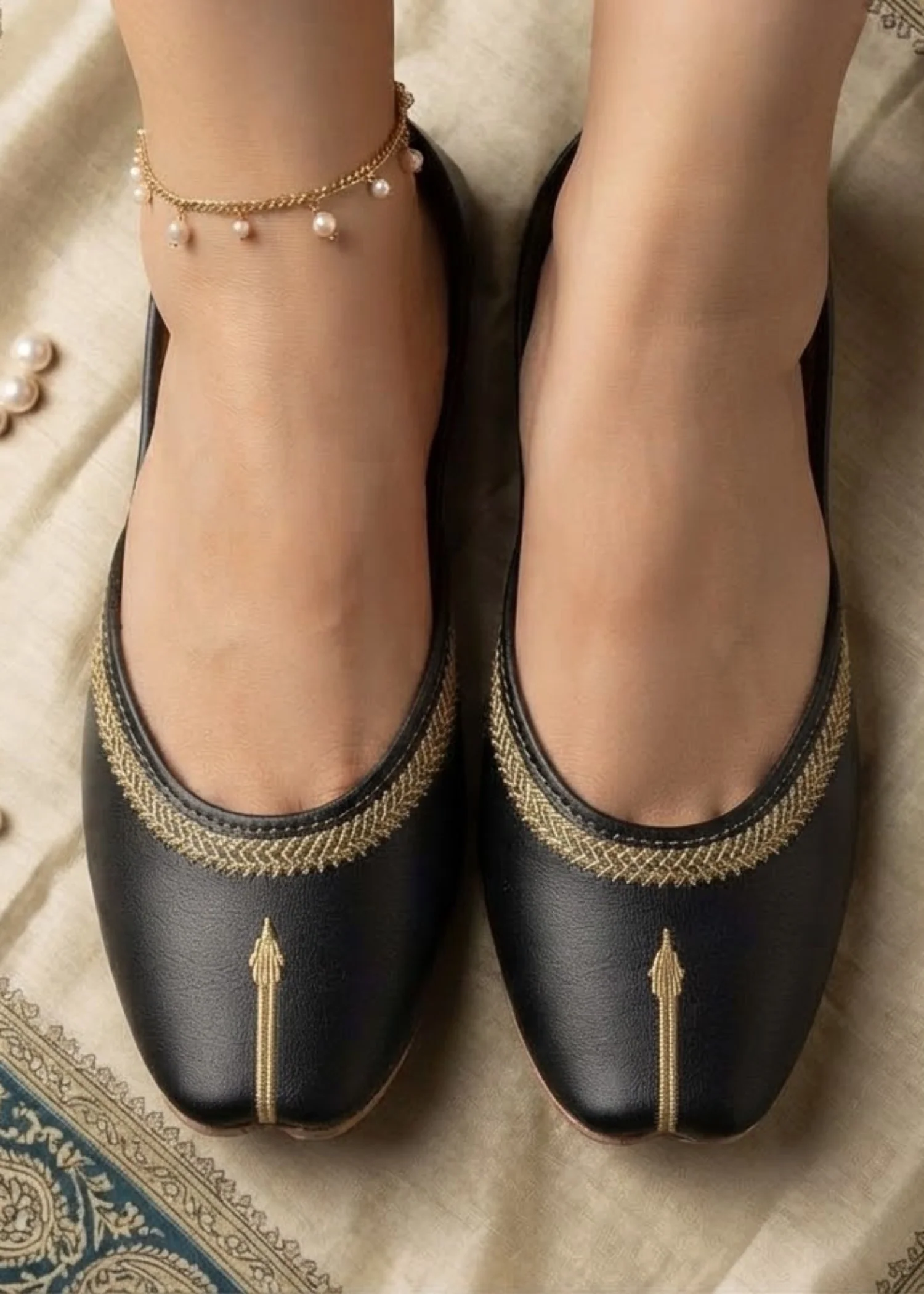 Khussa in Black by - High Quality Women Khussa DVT0783