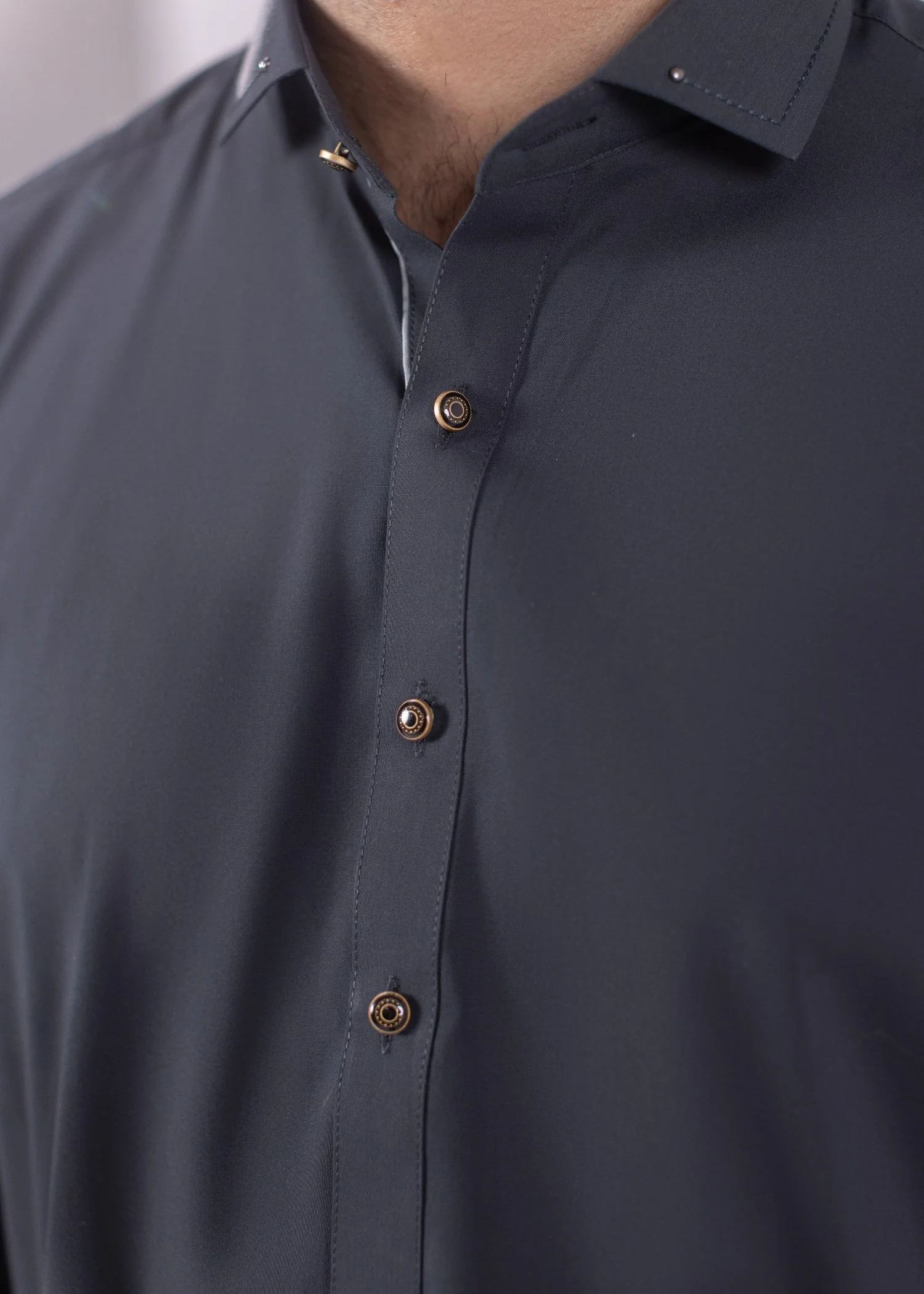 wash & wear Shalwar Kameez in Charcoal - view 5