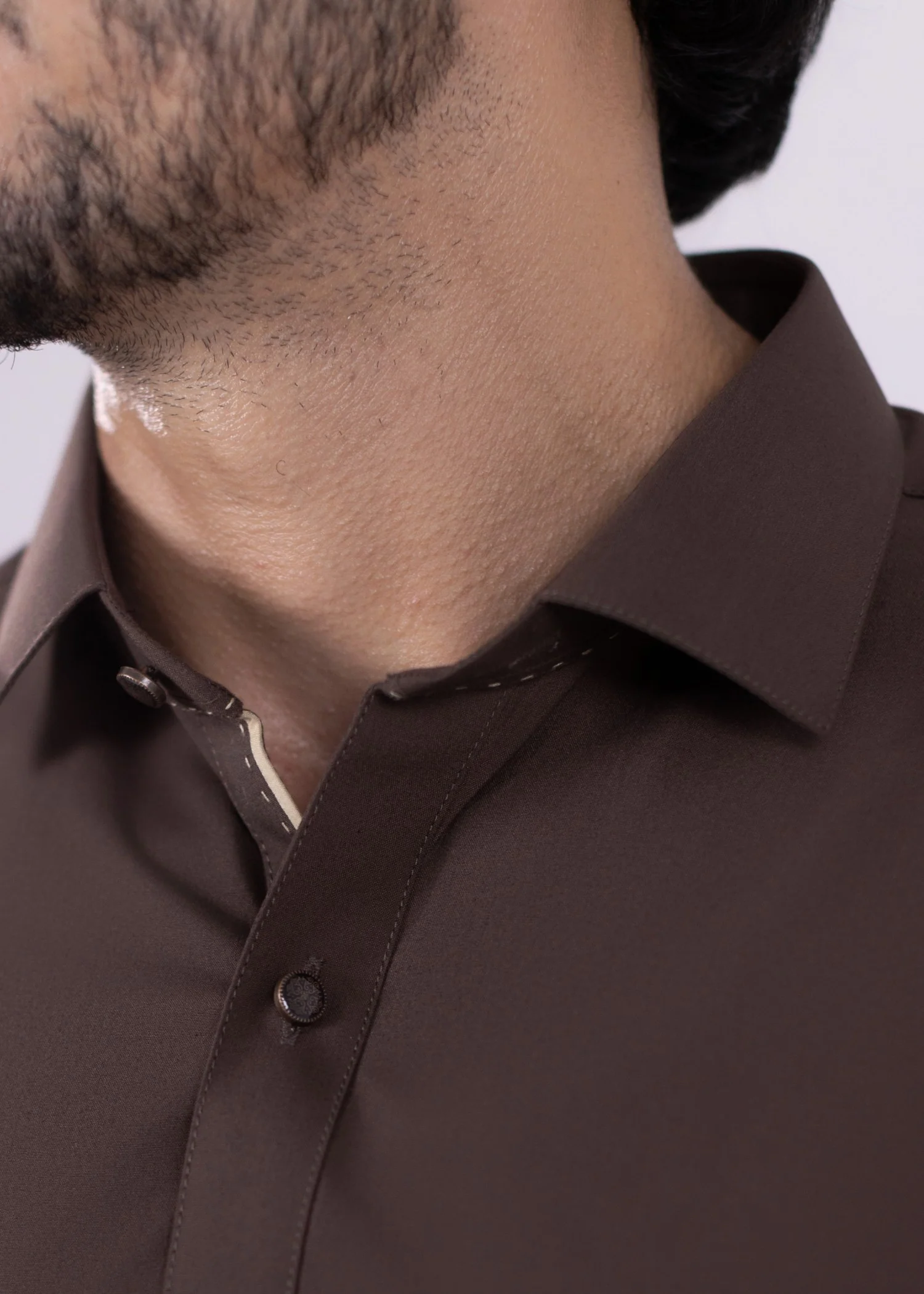 wash & wear Shalwar Kameez in Dark brown - view 4