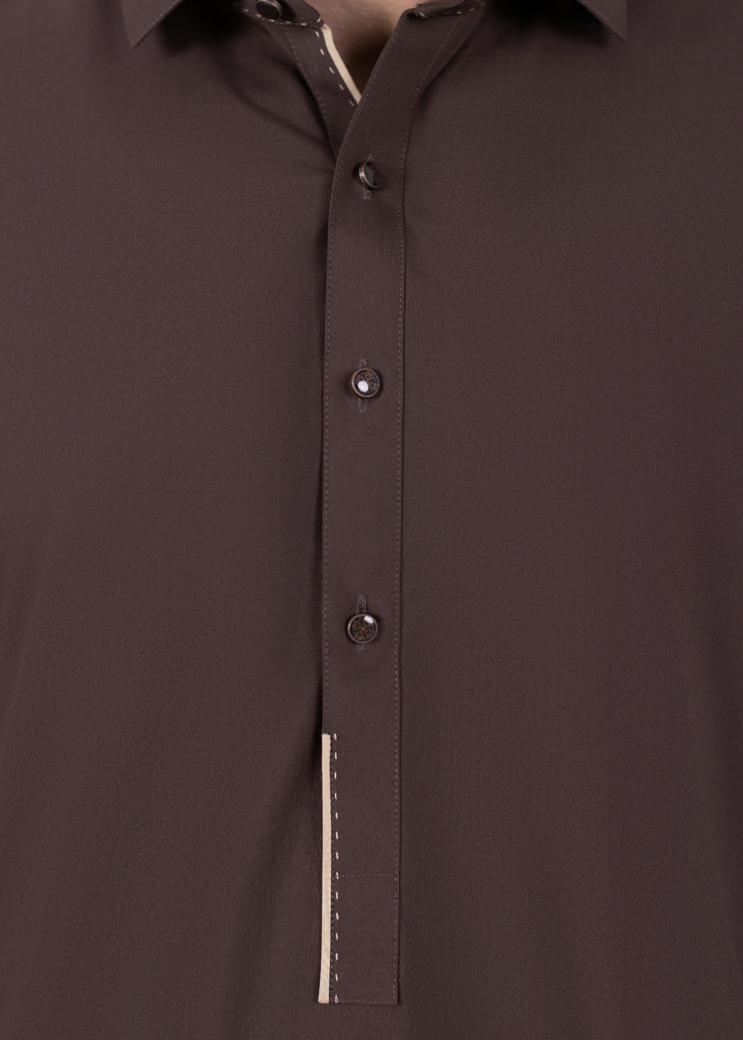 wash & wear Shalwar Kameez in Dark brown - view 3