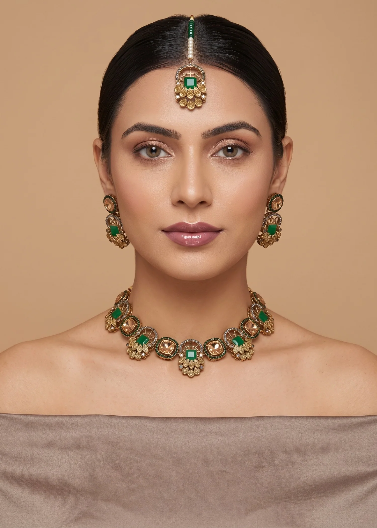 Jewelry Set in Green Color by - Trendy Women Jewelry Set YSM7323 - jewelry sets for women at ShoplyHub