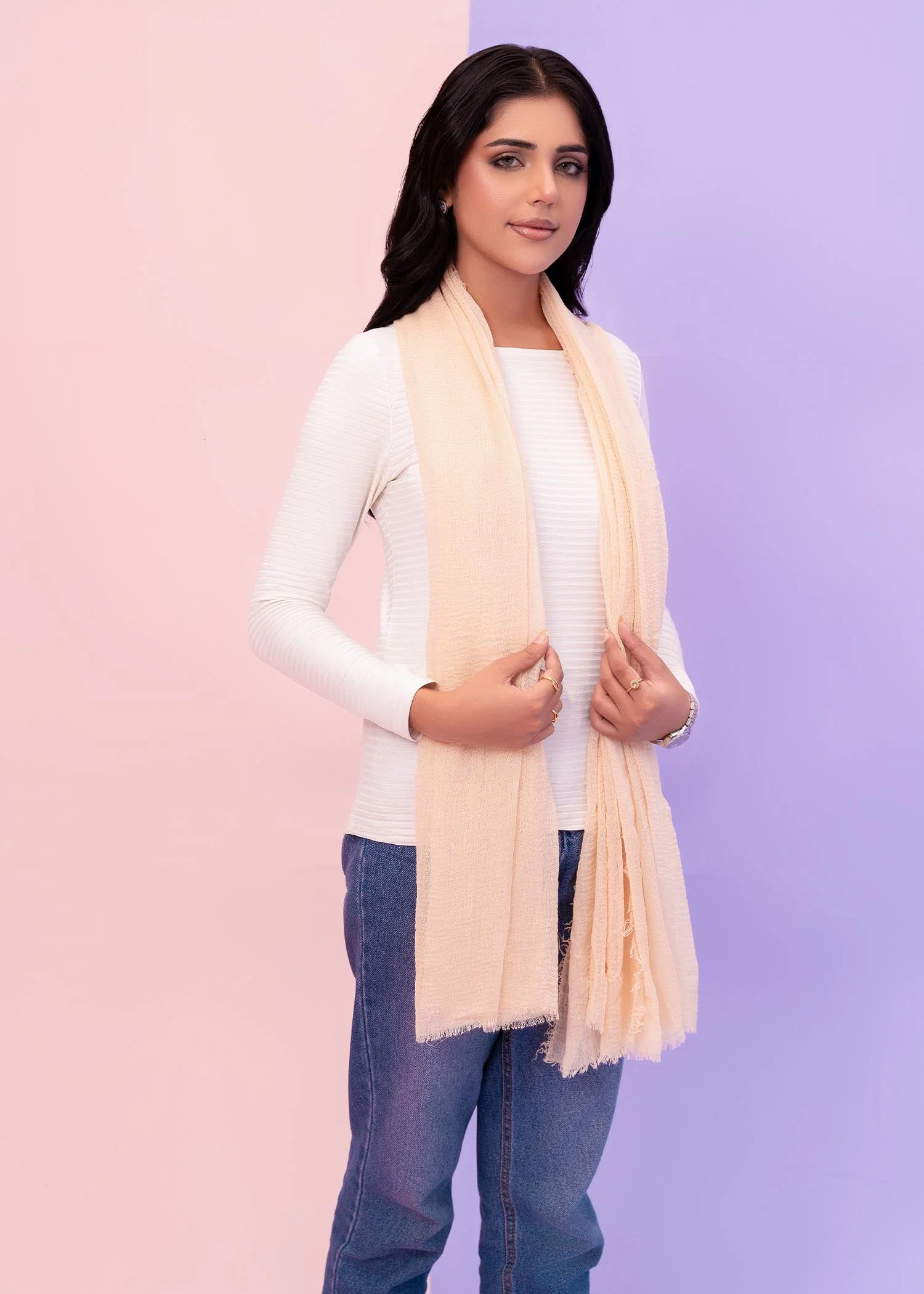 viscose Hijab in Beige