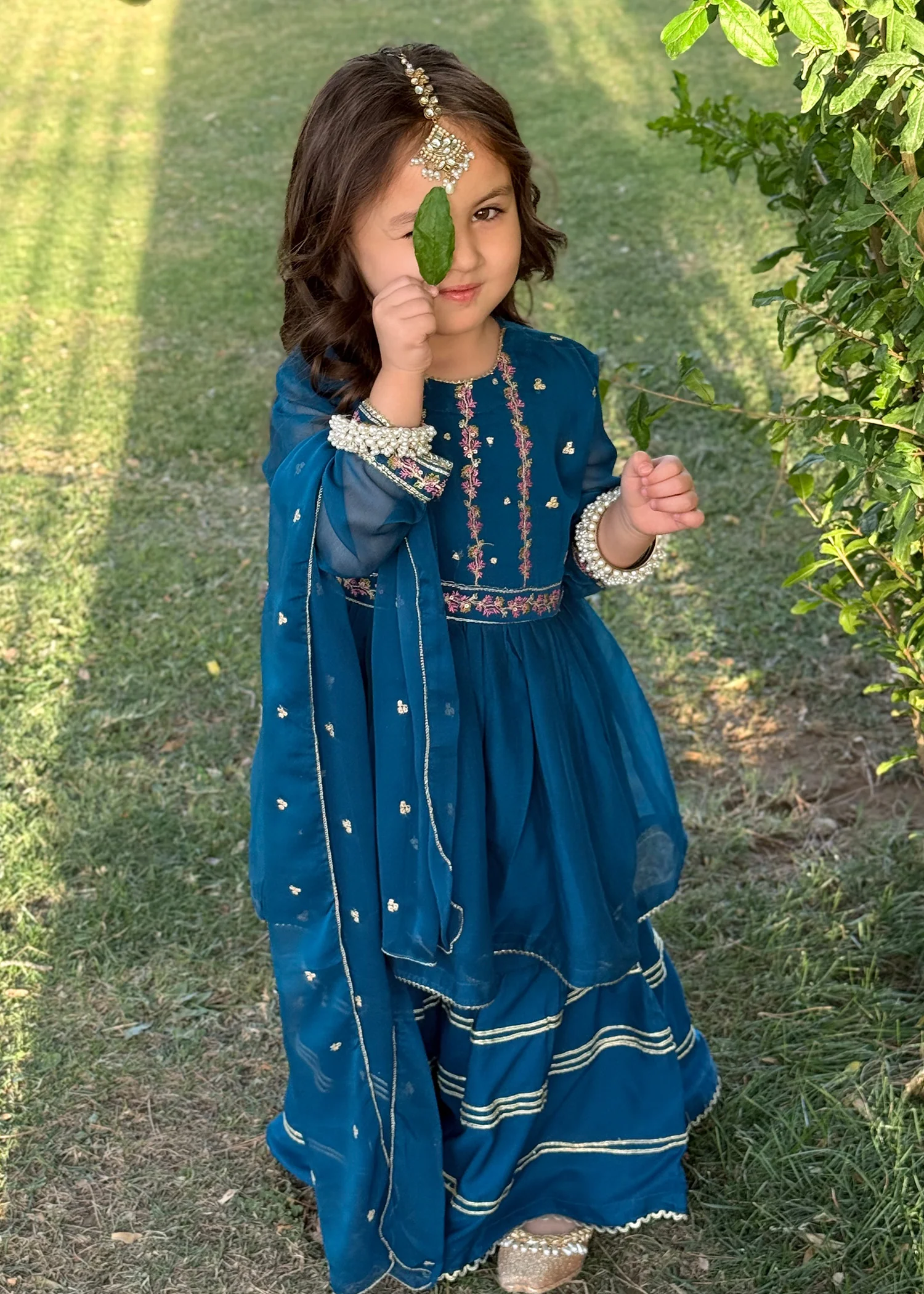 chiffon Gharara in Blue - view 2