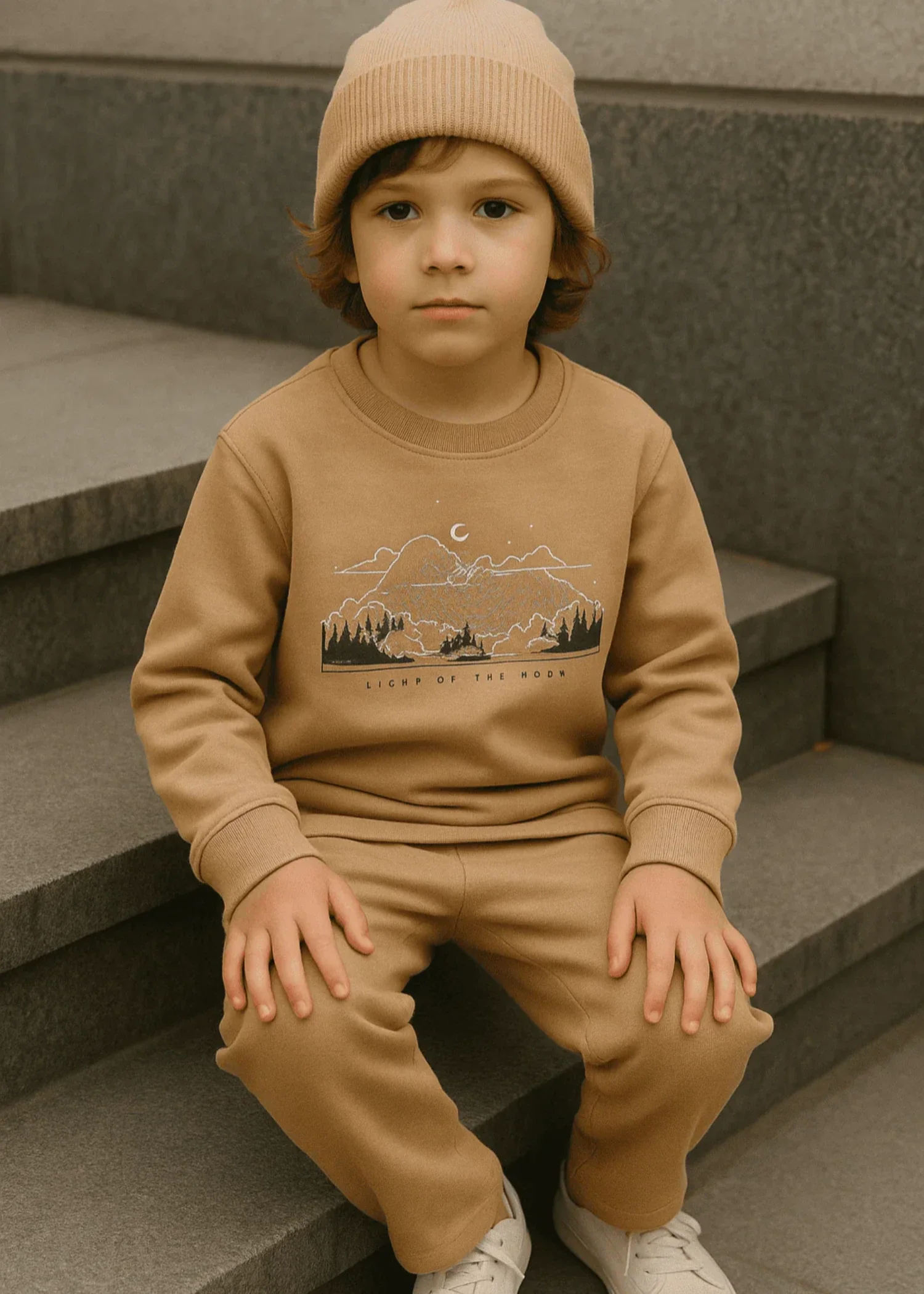 fleece Tracksuit in Camel brown - view 2