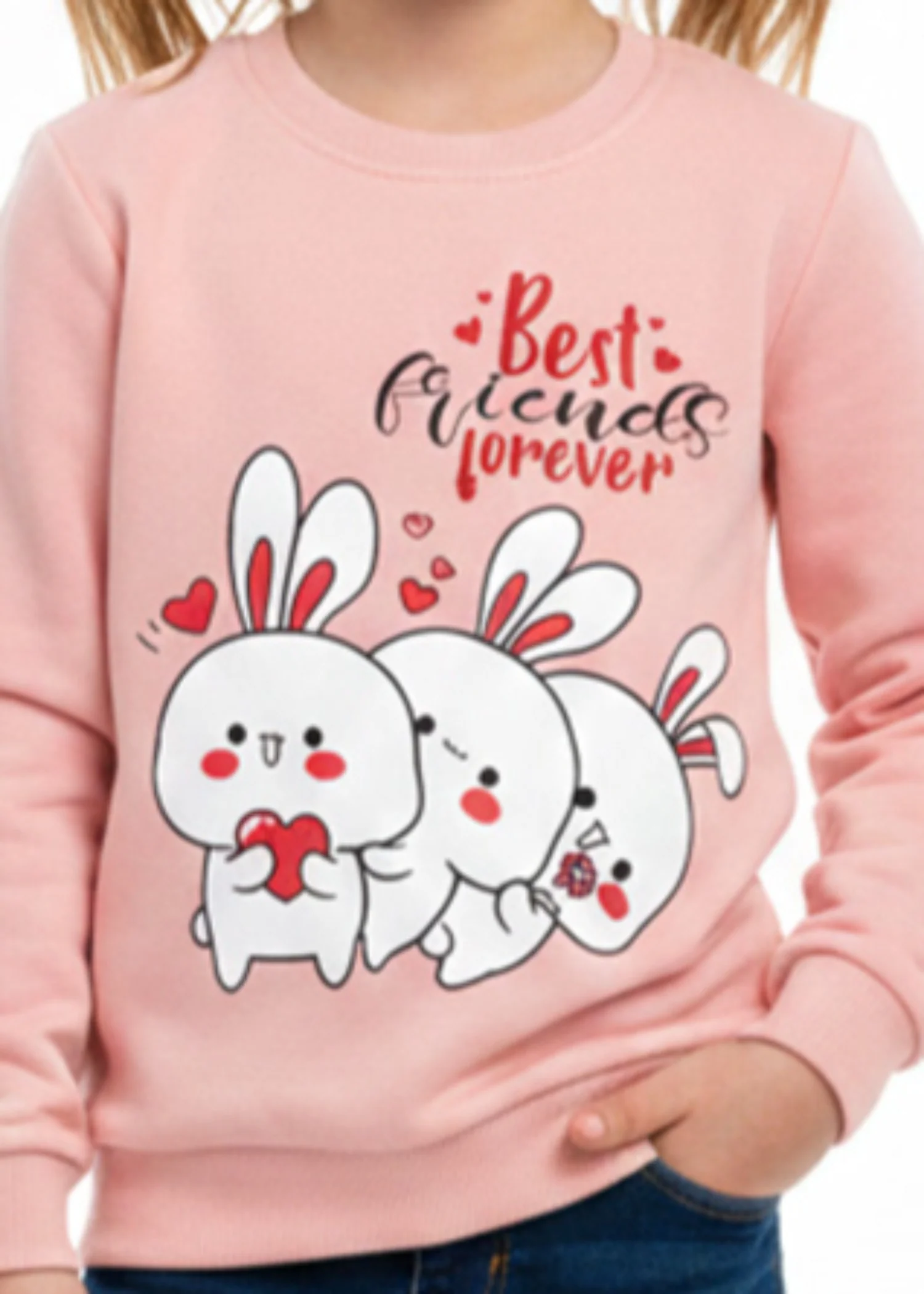 fleece Sweatshirt in Peach pink - view 2