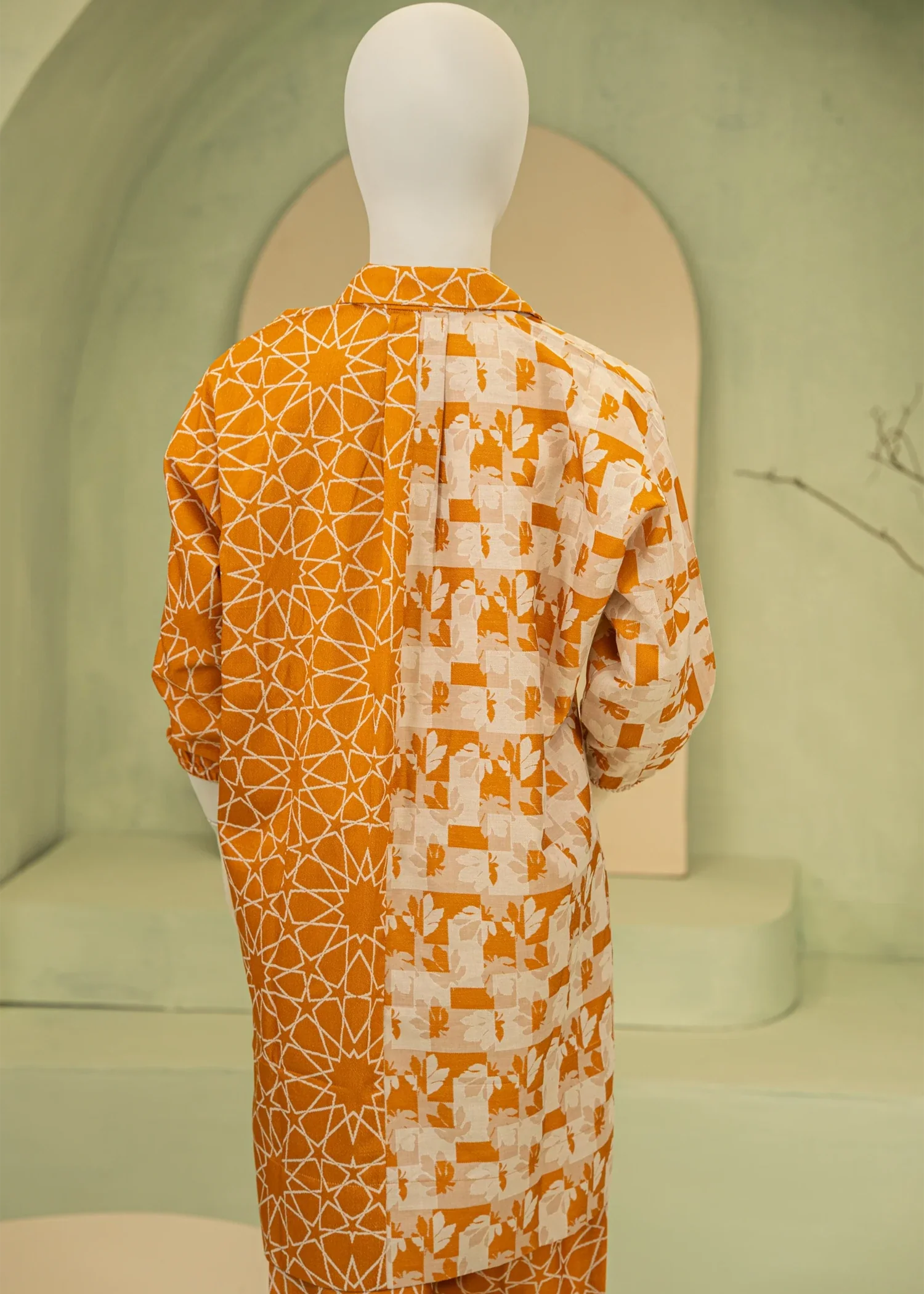 jacquard viscose Co Ord Sets in Mellow yellow, mari gold - view 4