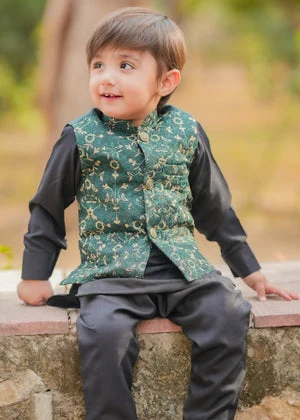 jamawar Waistcoat in Green - view 7
