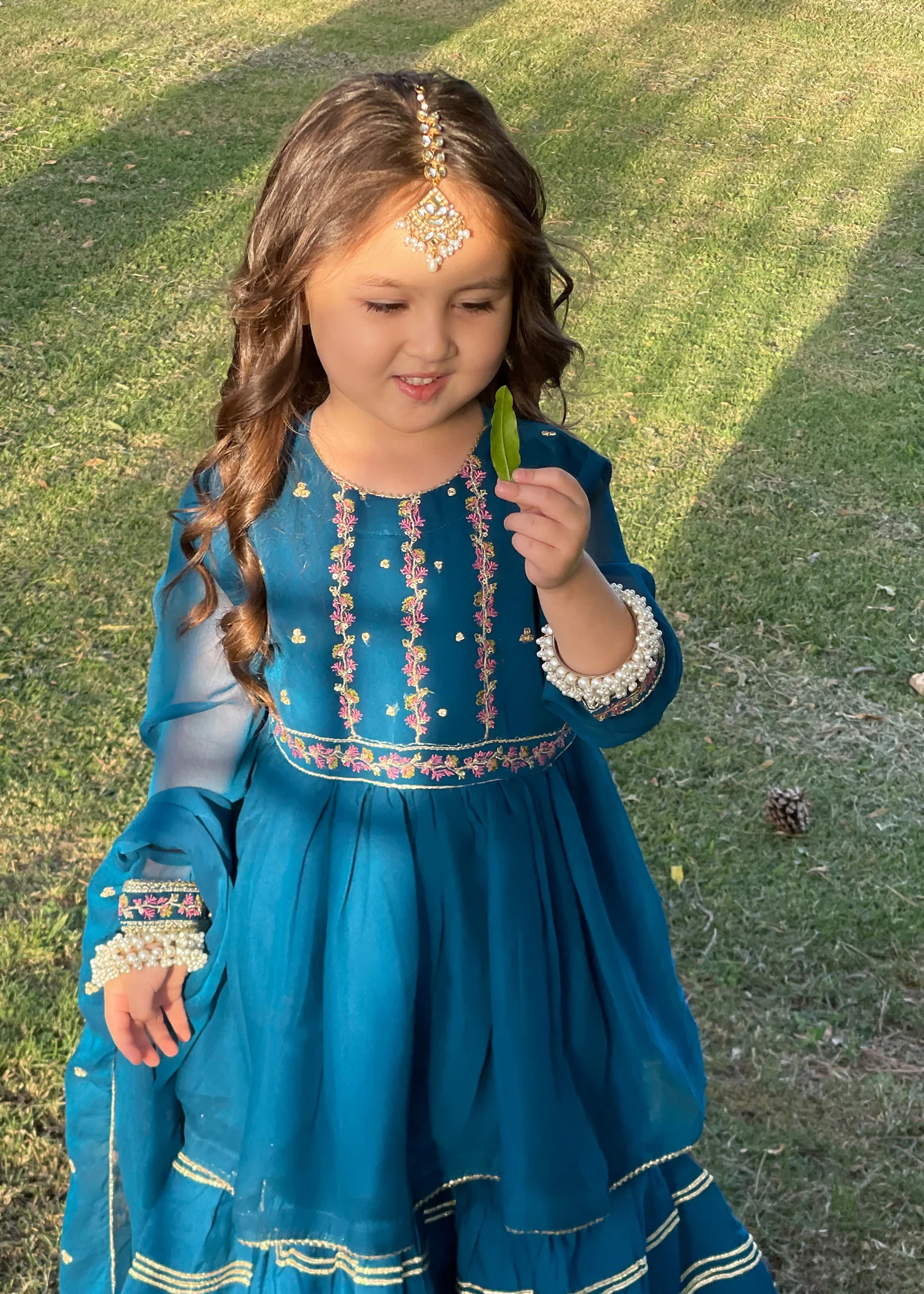 chiffon Gharara in Blue - view 4