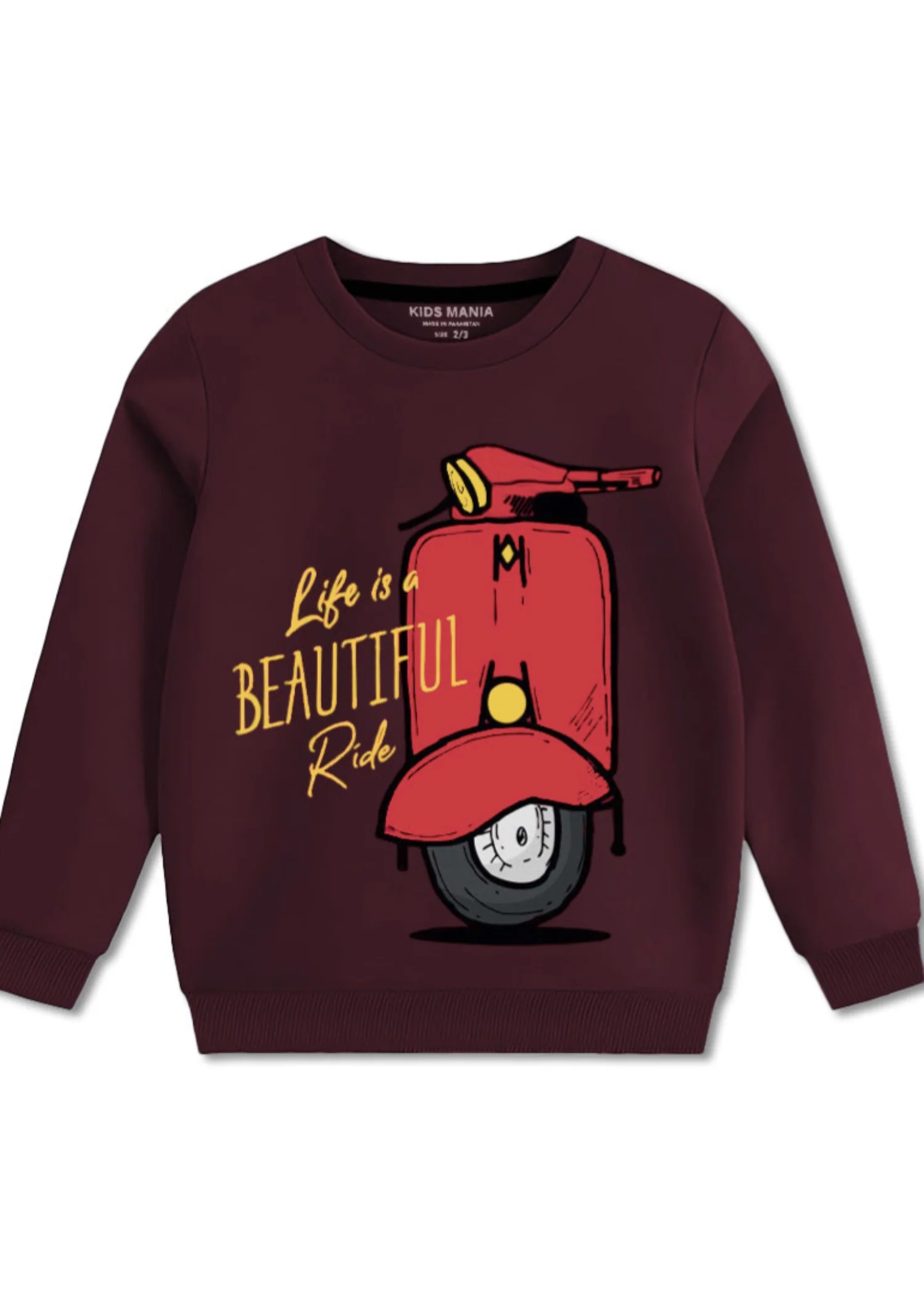 fleece Sweatshirt in Maroon - view 4
