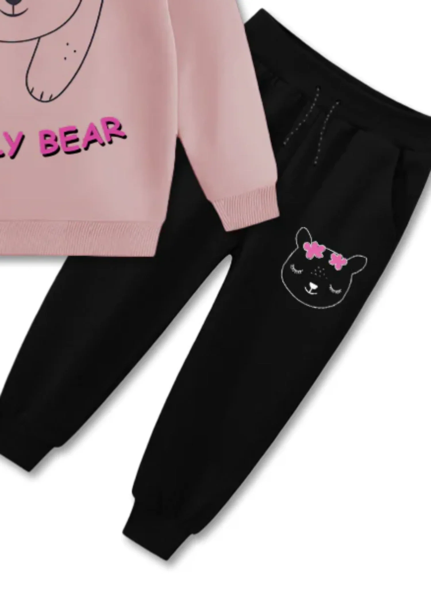 fleece Sweatshirt in Black, light pink - view 3