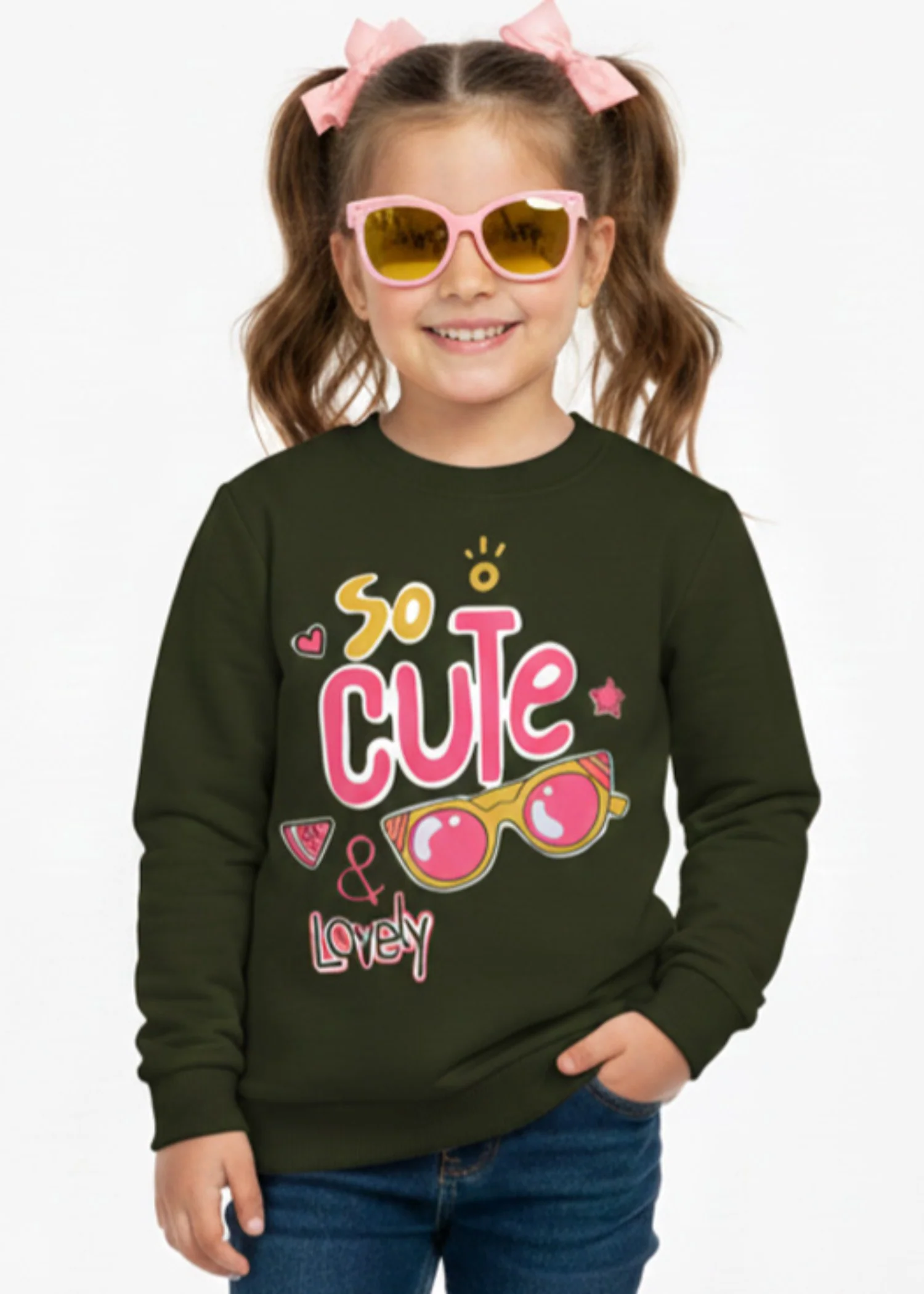fleece Sweatshirt in Army green