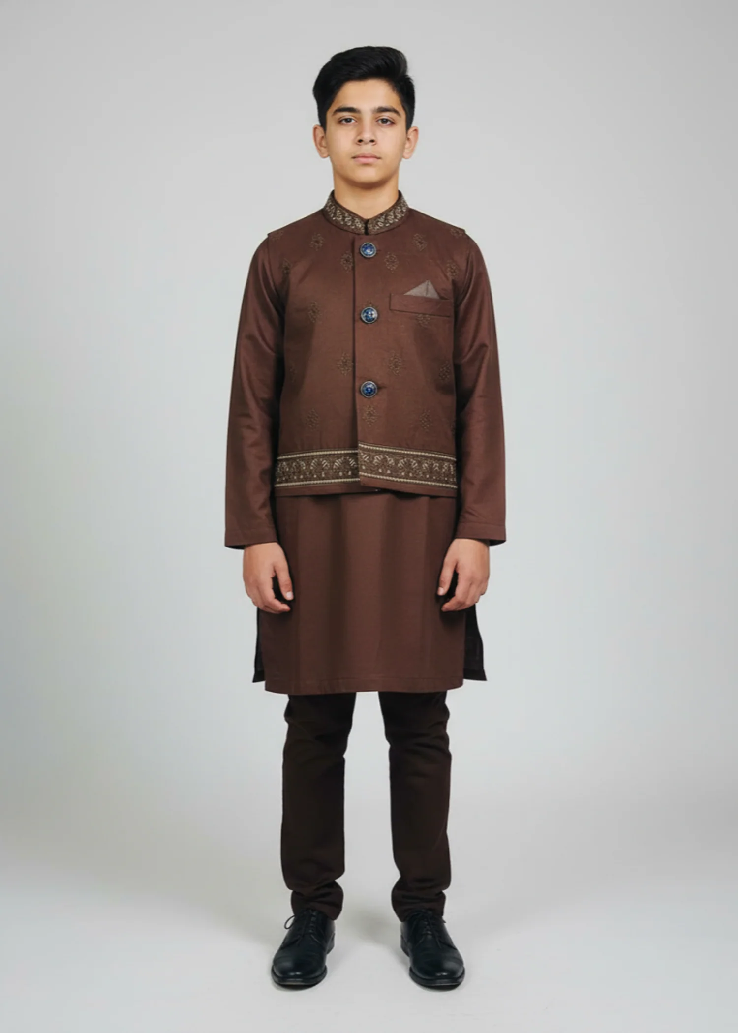wash & wear Waistcoat in Chocolate brown - view 3