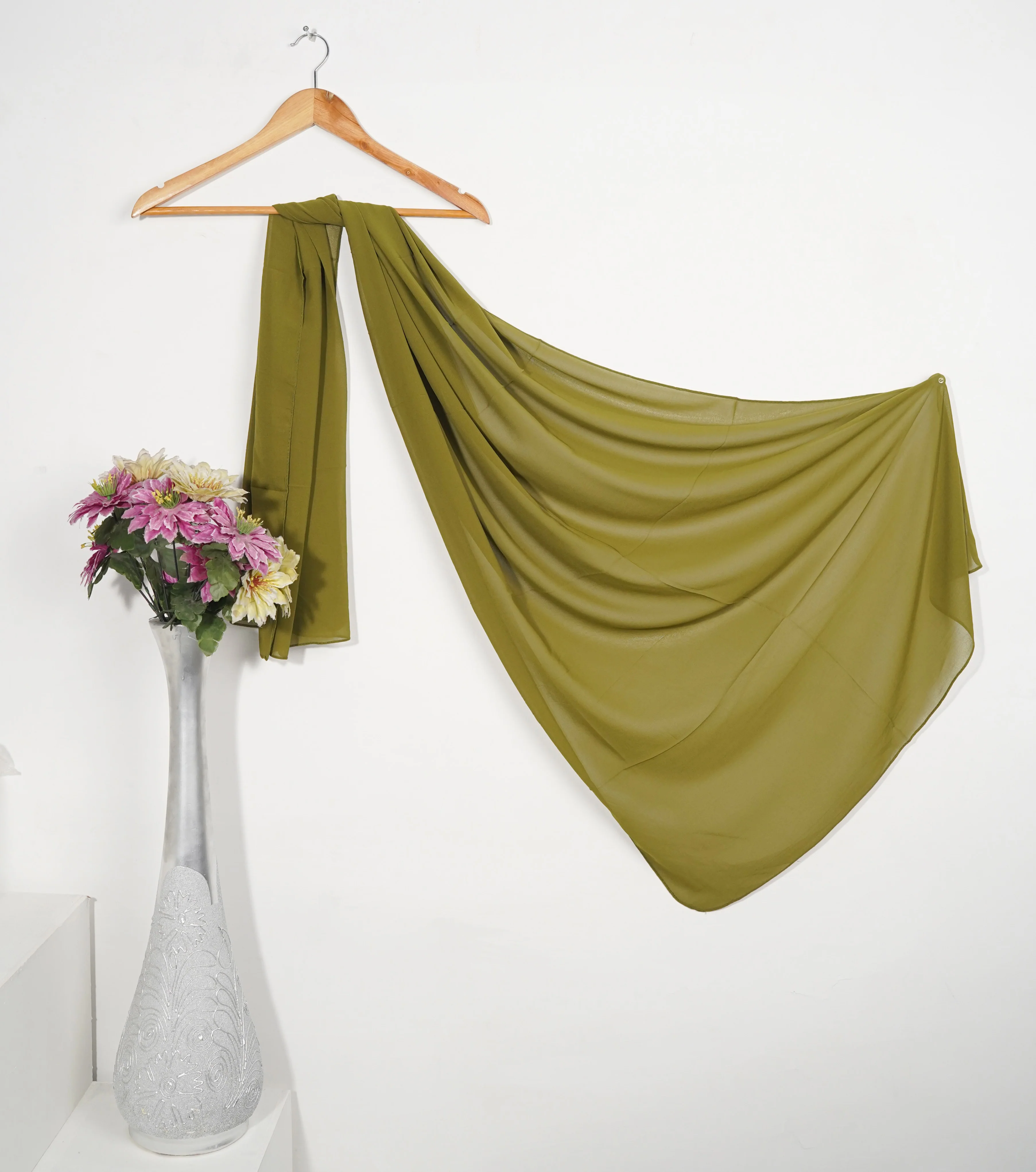 chiffon Hijab in Olive green