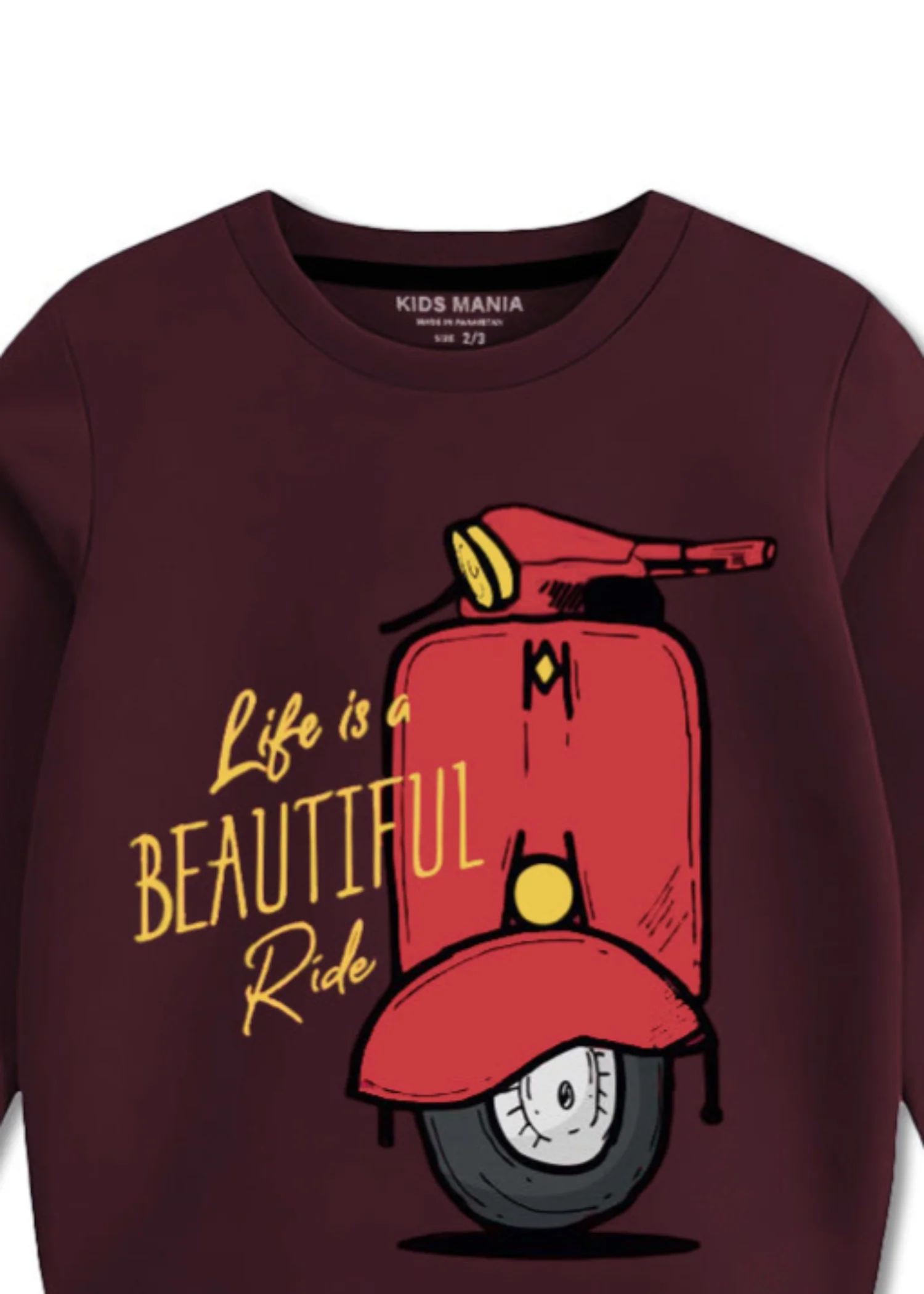 fleece Sweatshirt in Maroon - view 2