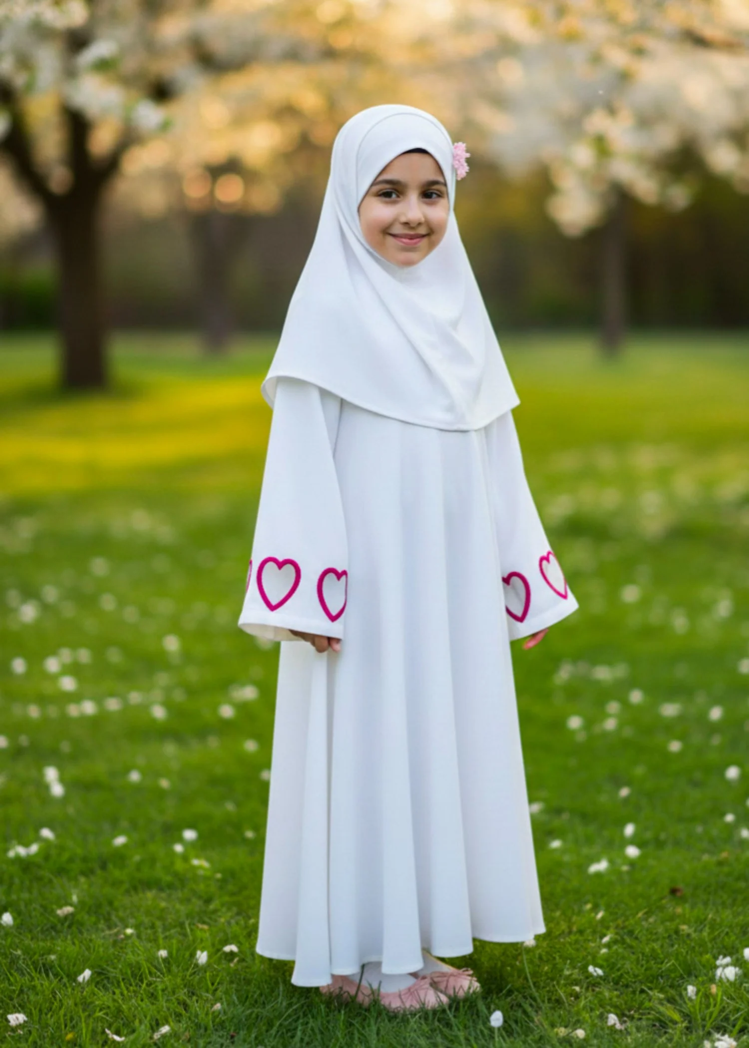 nidha Abaya in White