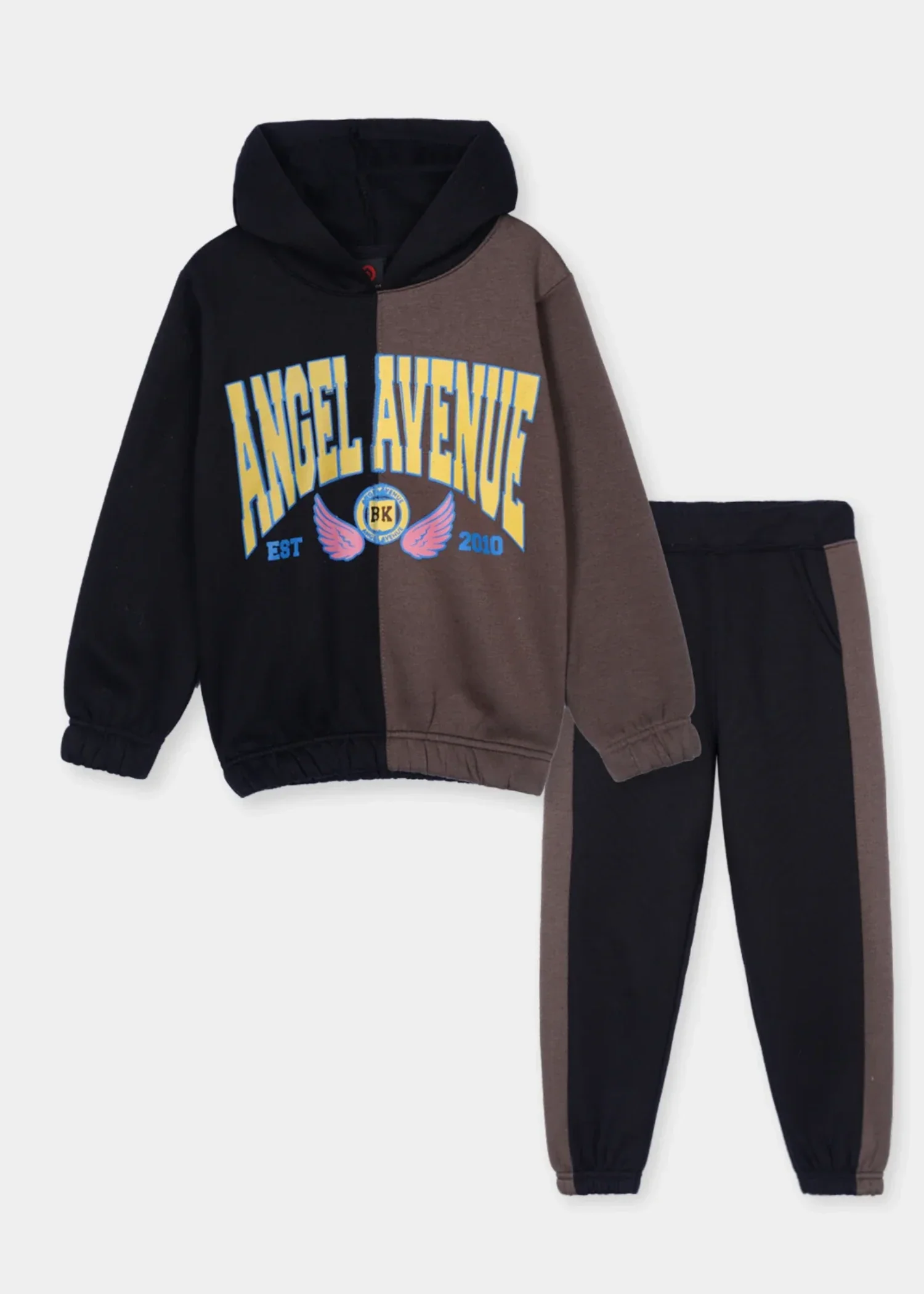 fleece Tracksuit in Black, brown