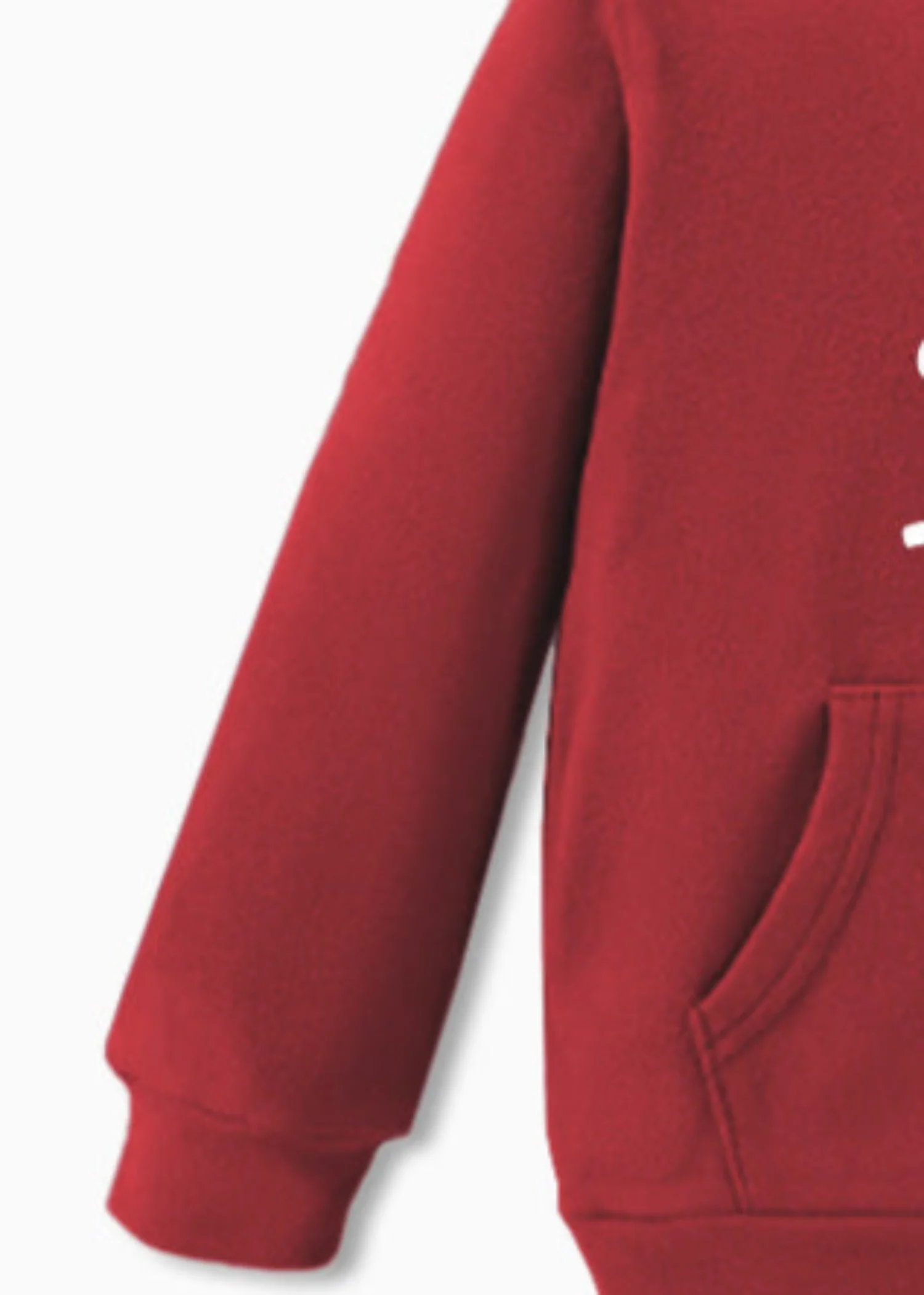 fleece Hoodie in Red - view 3