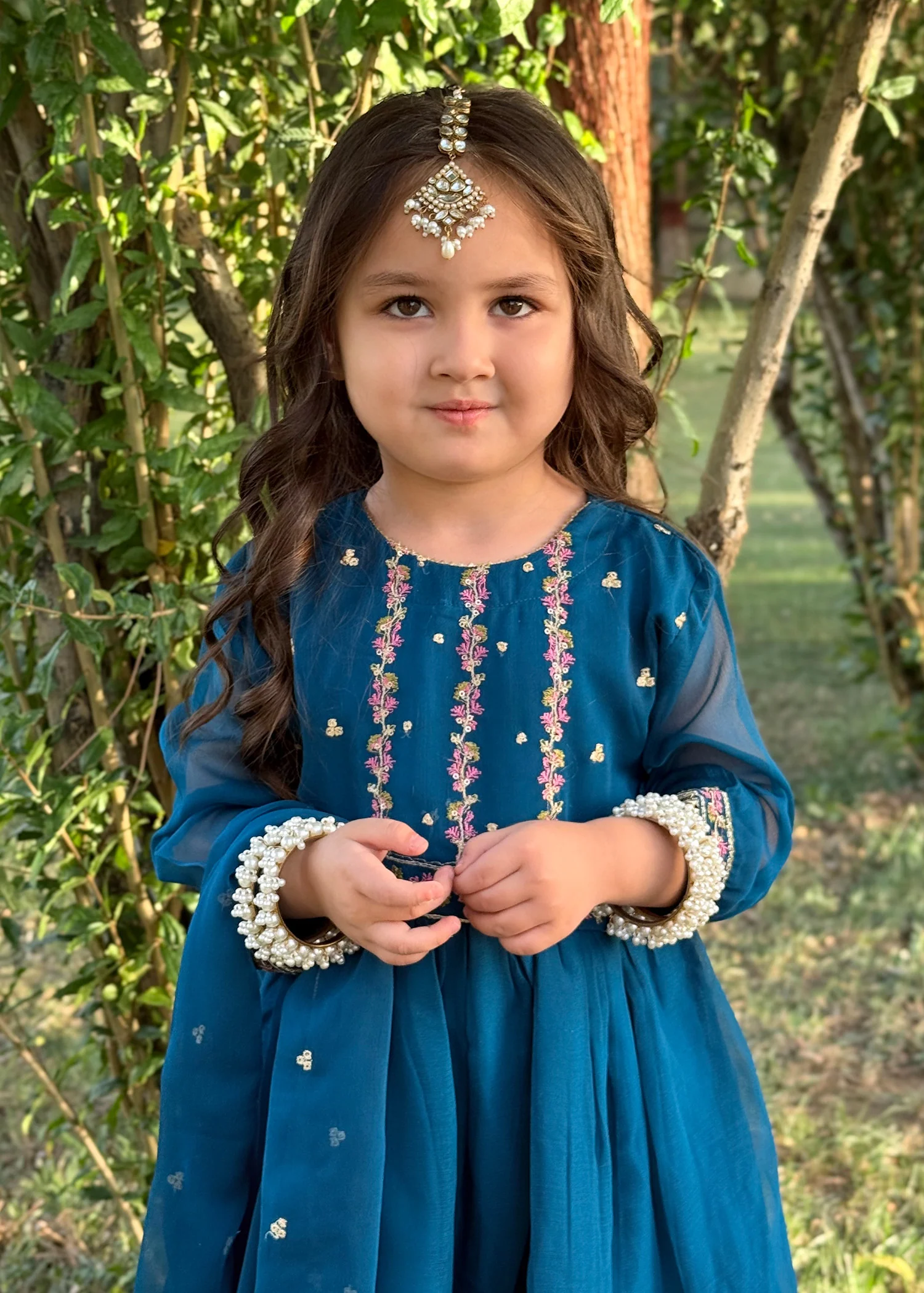 chiffon Gharara in Blue - view 3