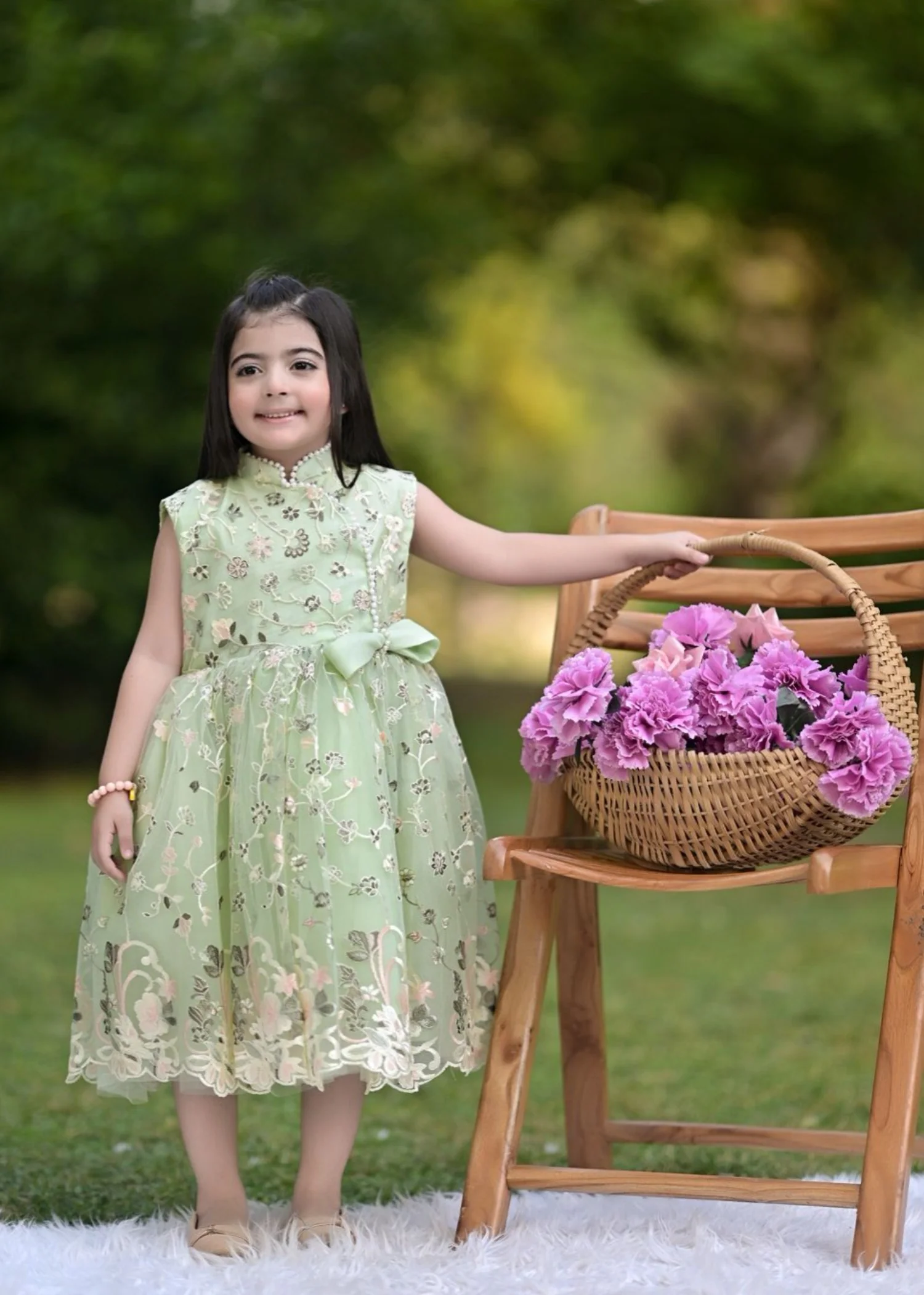 net Frock in Pistachio green - view 8