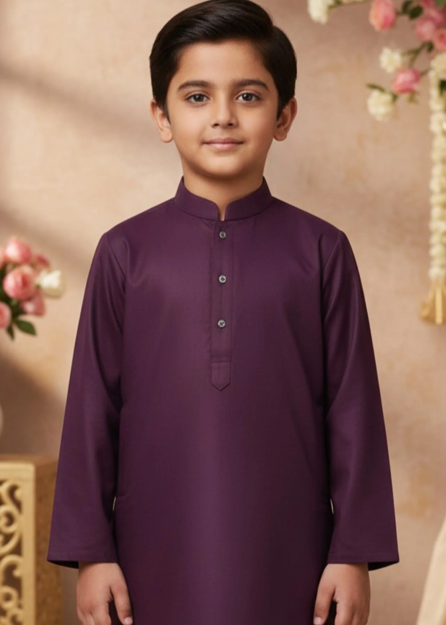 wash & wear Kurta Set in Deep purple - view 2