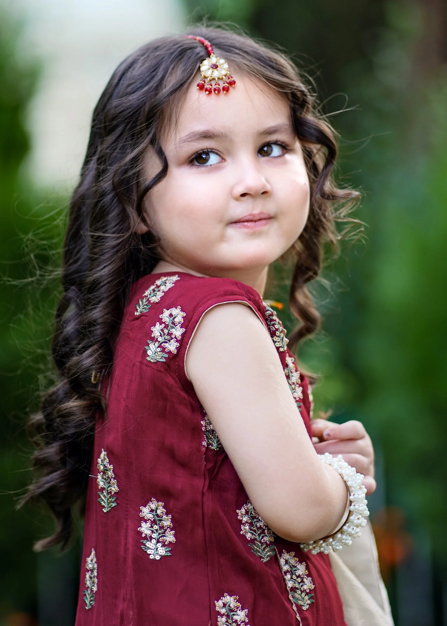 chiffon Gharara in Maroon - view 3
