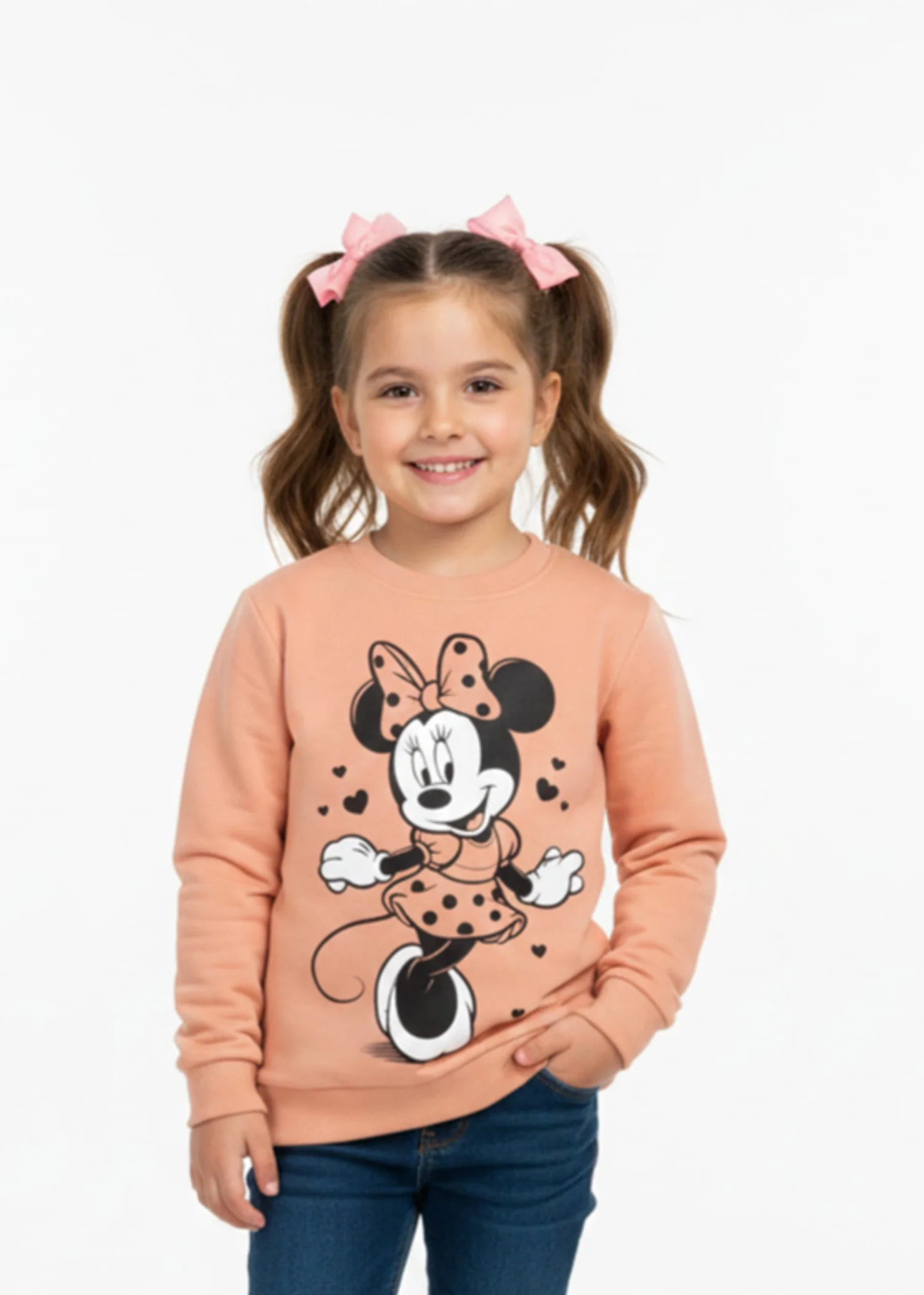 fleece Sweatshirt in Peach orange