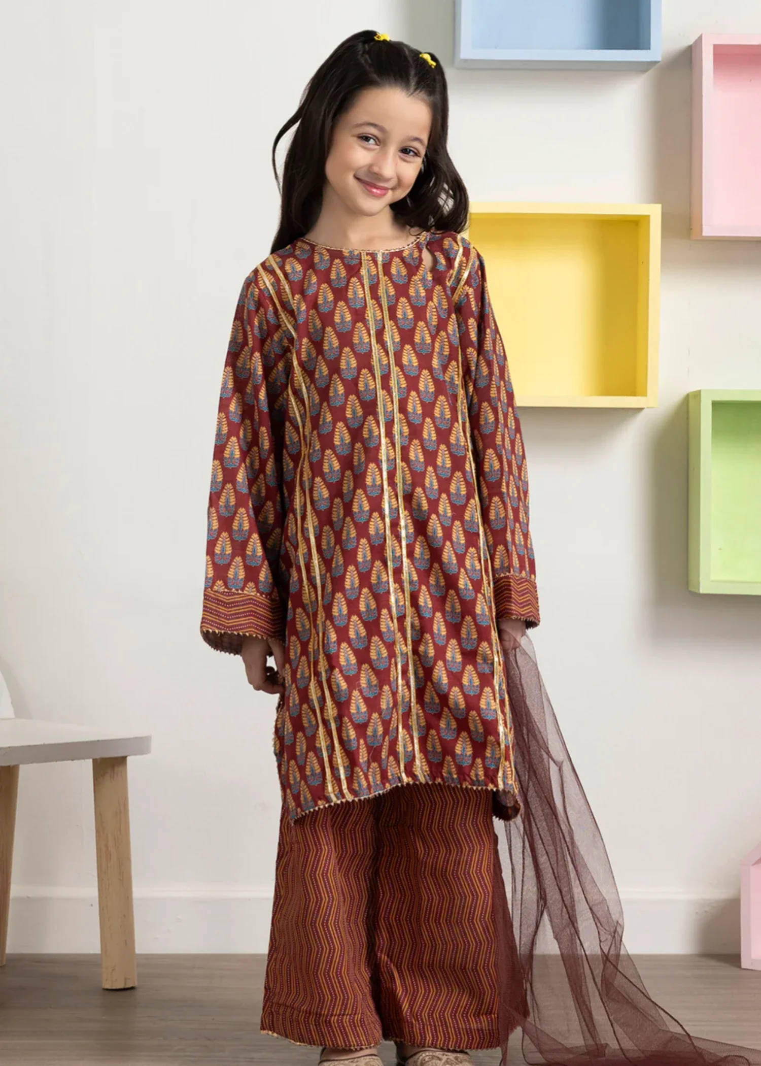 khaddar Kurta Set in Brown