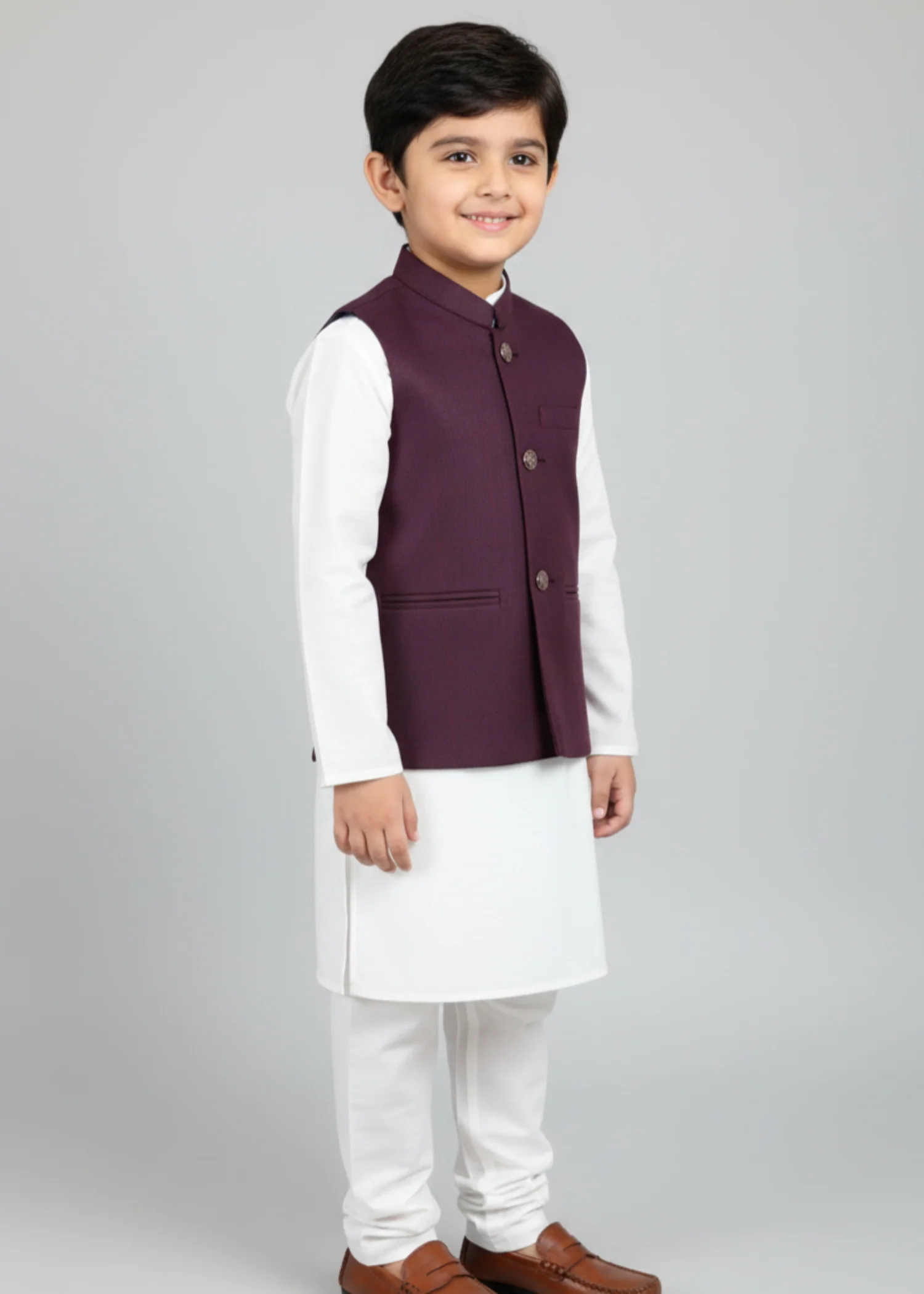 suiting Waistcoat in Plum purple - view 4