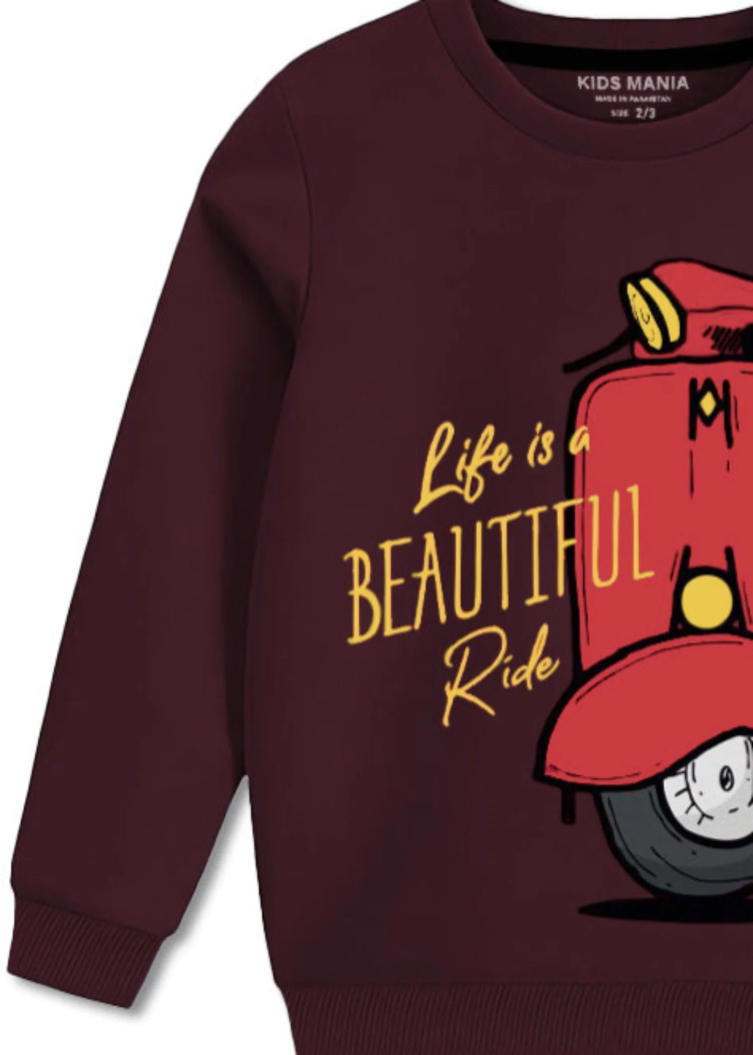 fleece Sweatshirt in Maroon - view 3