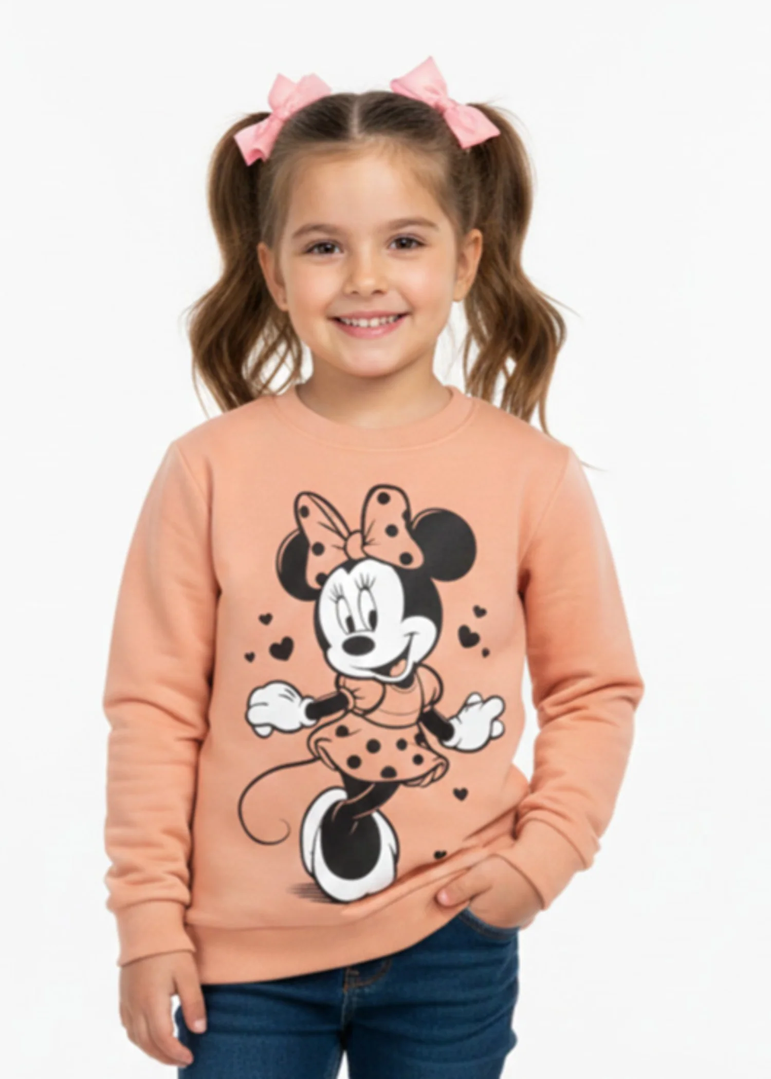 fleece Sweatshirt in Peach orange - view 3