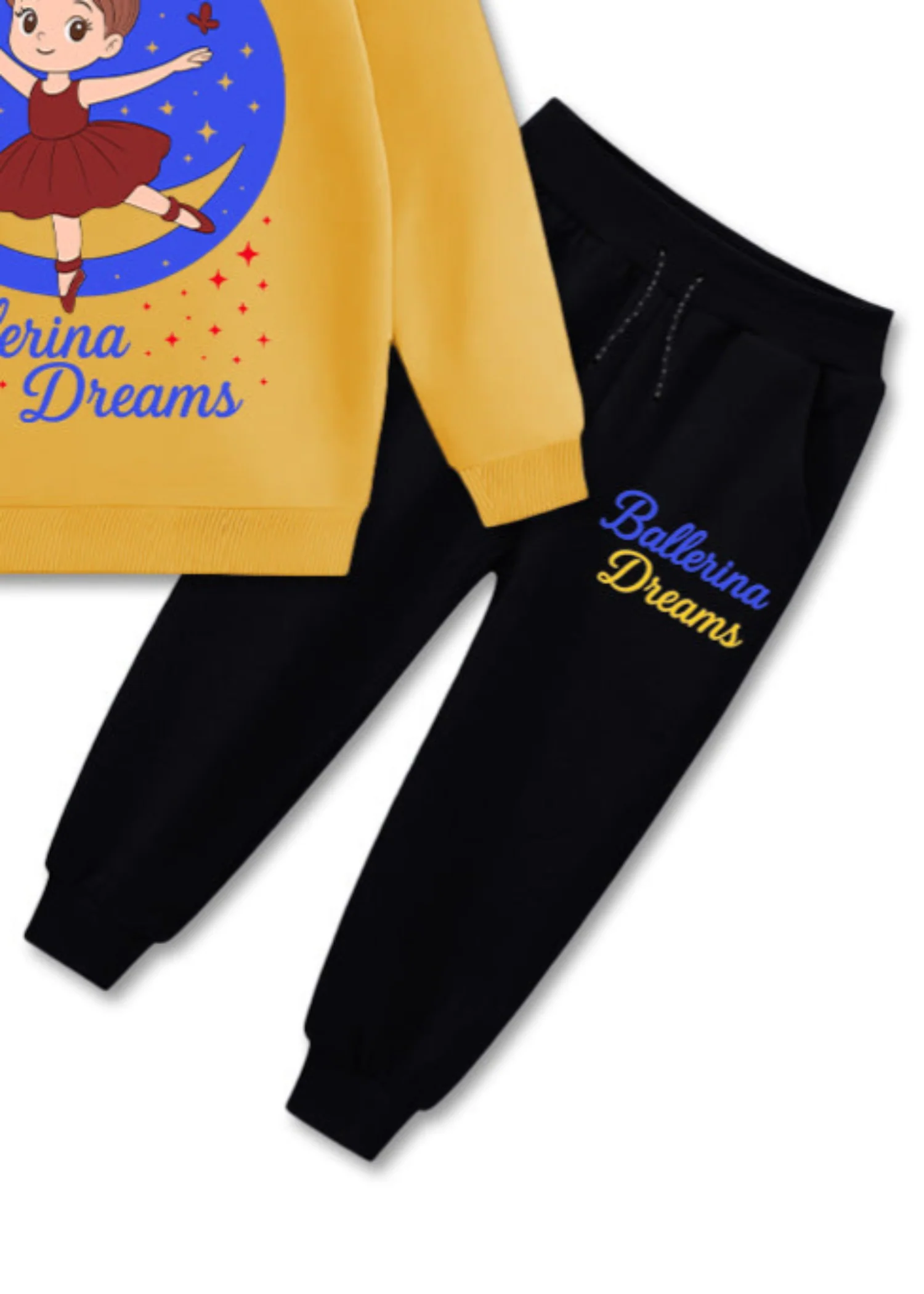 fleece Sweatshirt in Black, mustard - view 3