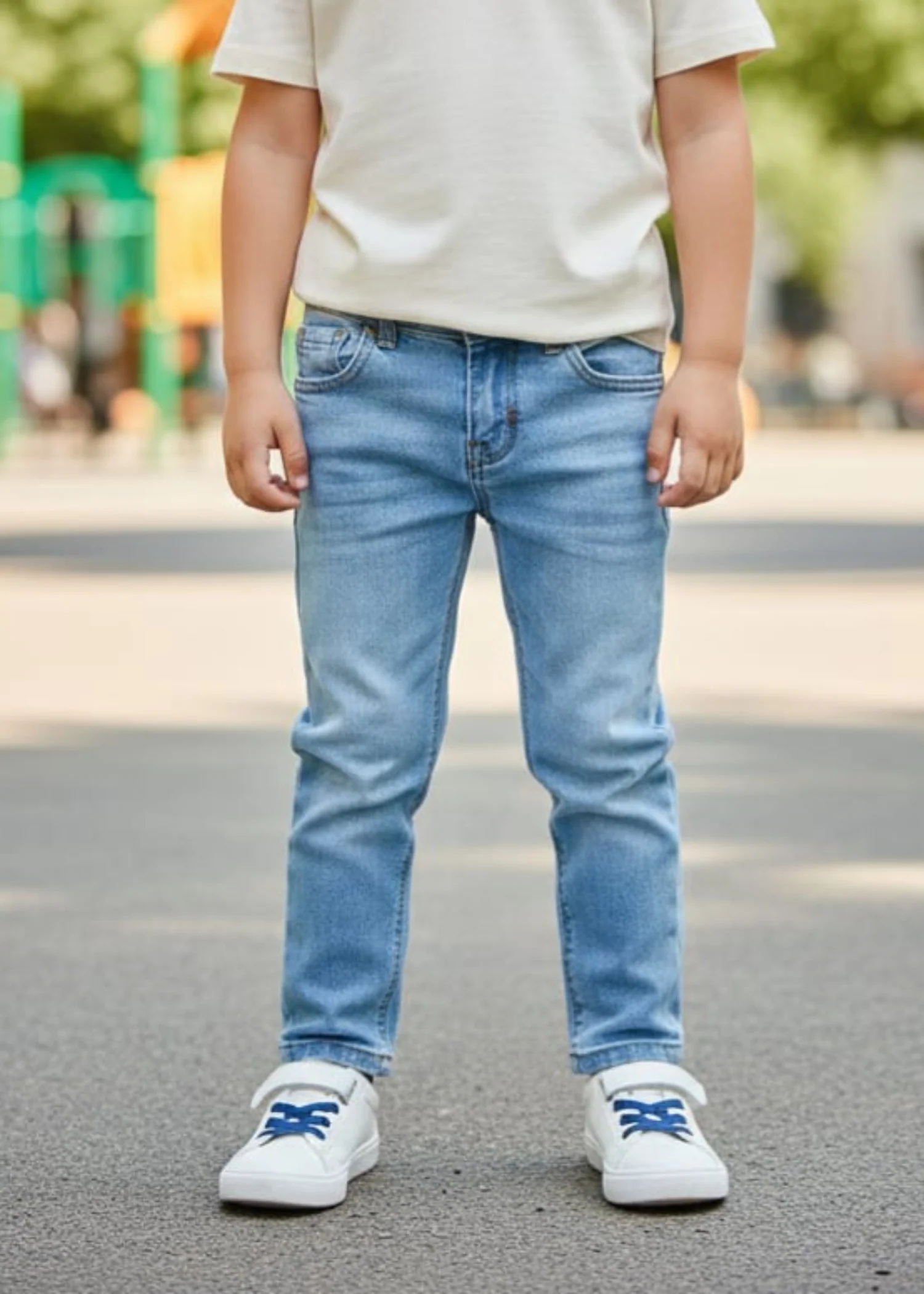 stretch denim Jeans in Powder blue