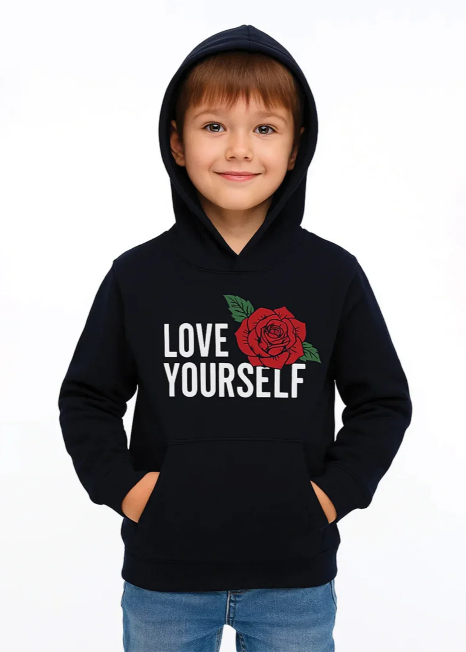 fleece Hoodie in Navy blue
