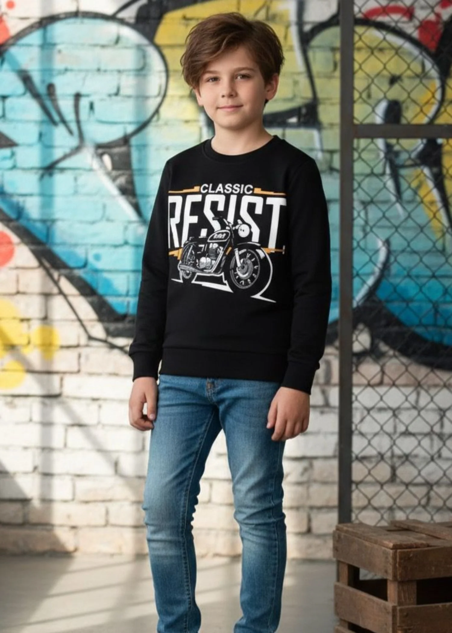 fleece Sweatshirt in Black - view 4