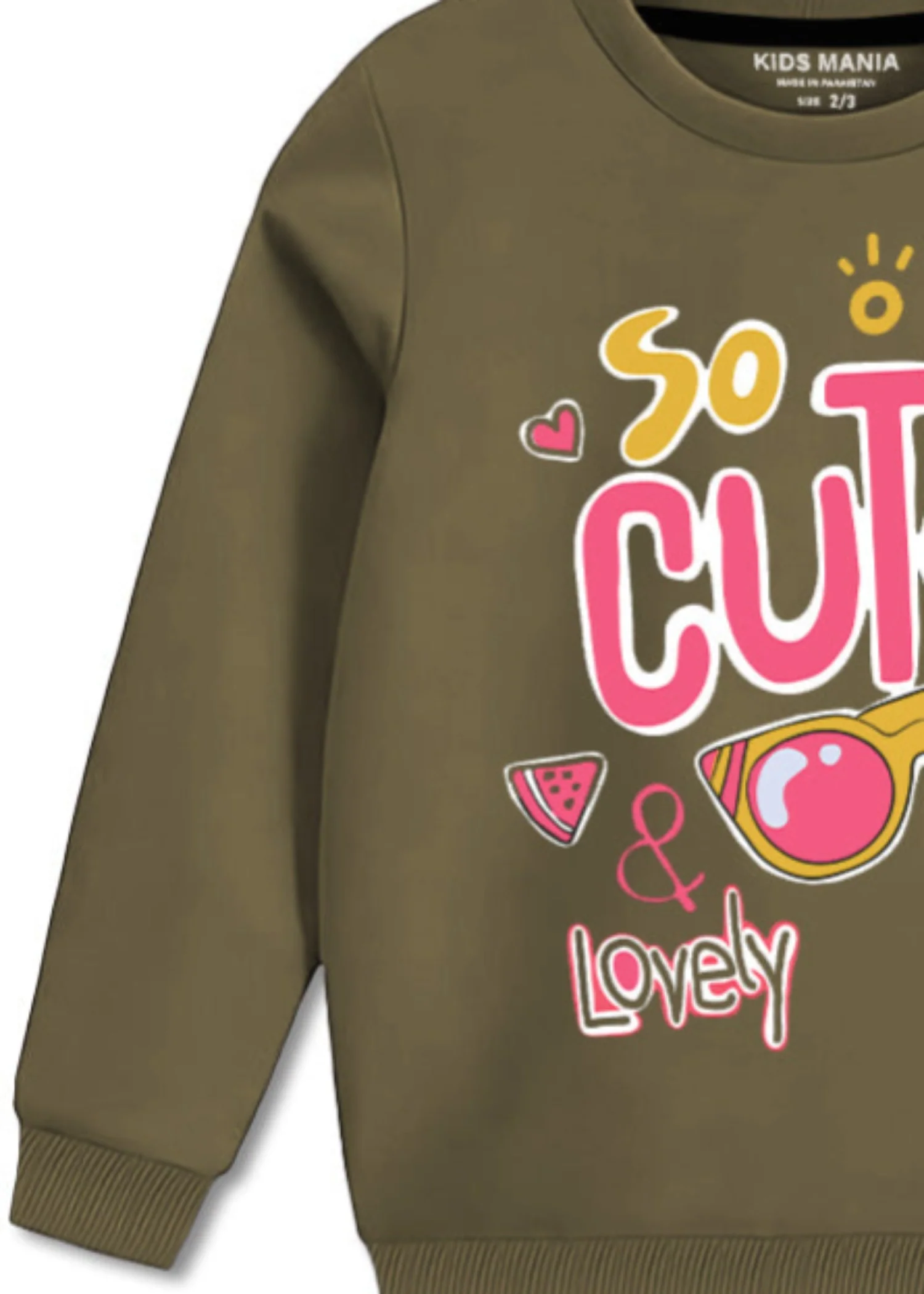 fleece Sweatshirt in Olive green - view 3