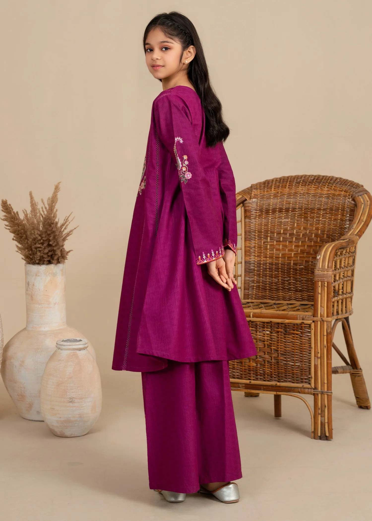 cambric Short Frock in Magenta - view 7