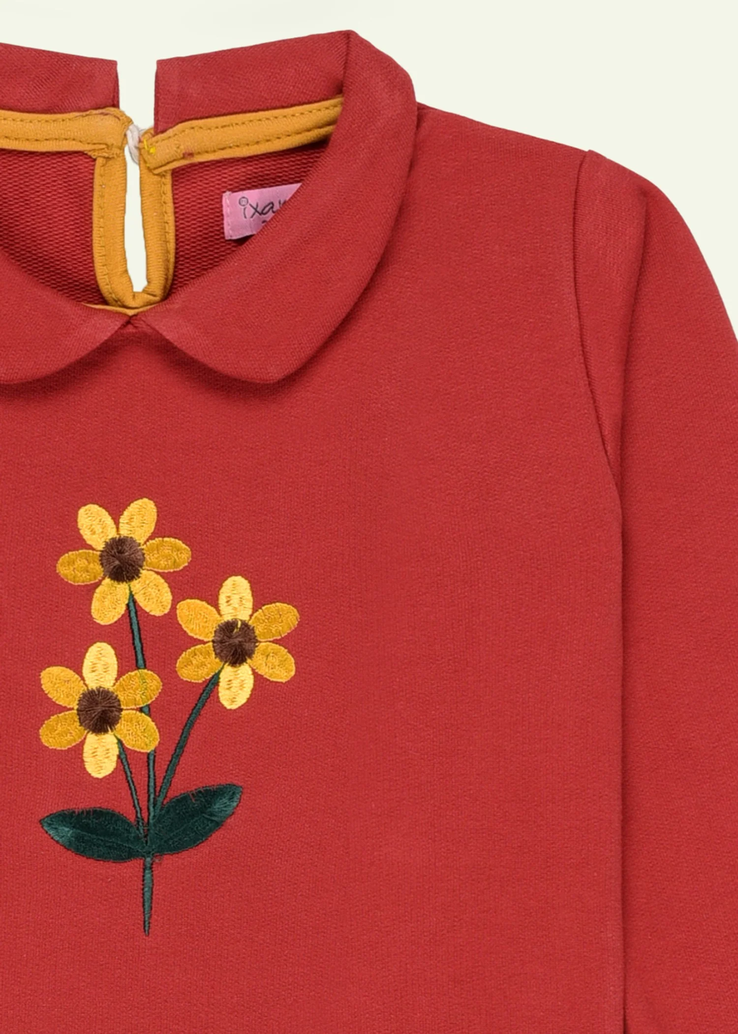 french terry T Shirt in Copper red - view 2