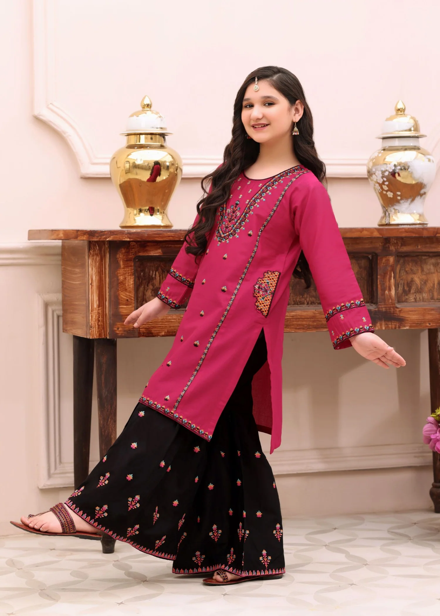 cotton Gharara in Pink - view 7