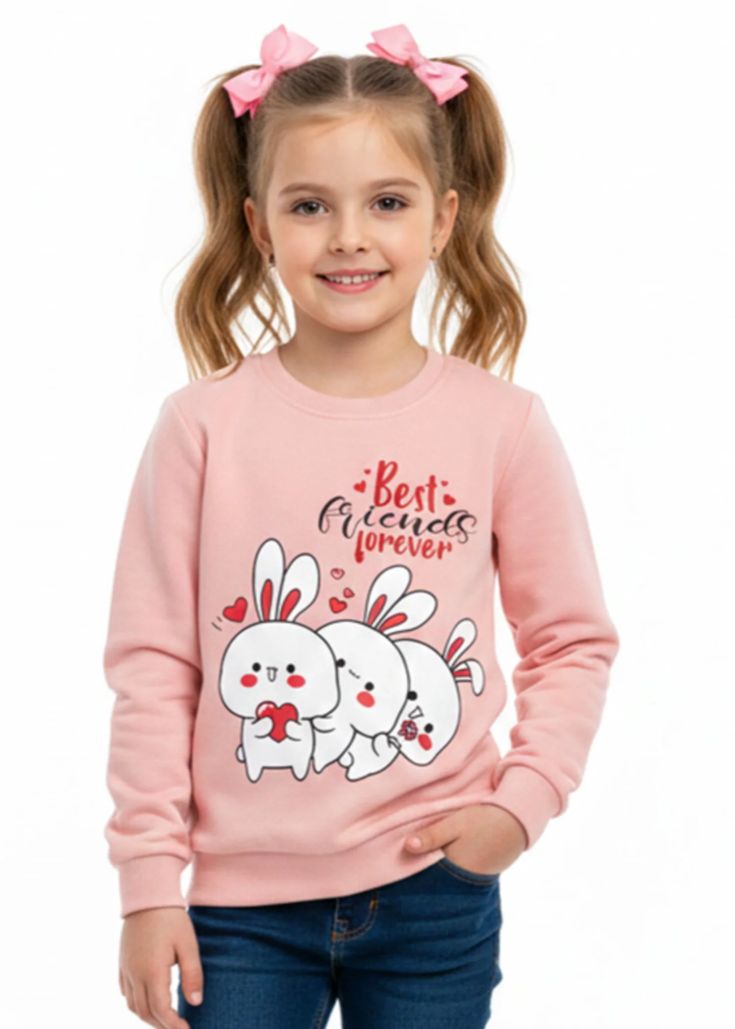 fleece Sweatshirt in Peach pink