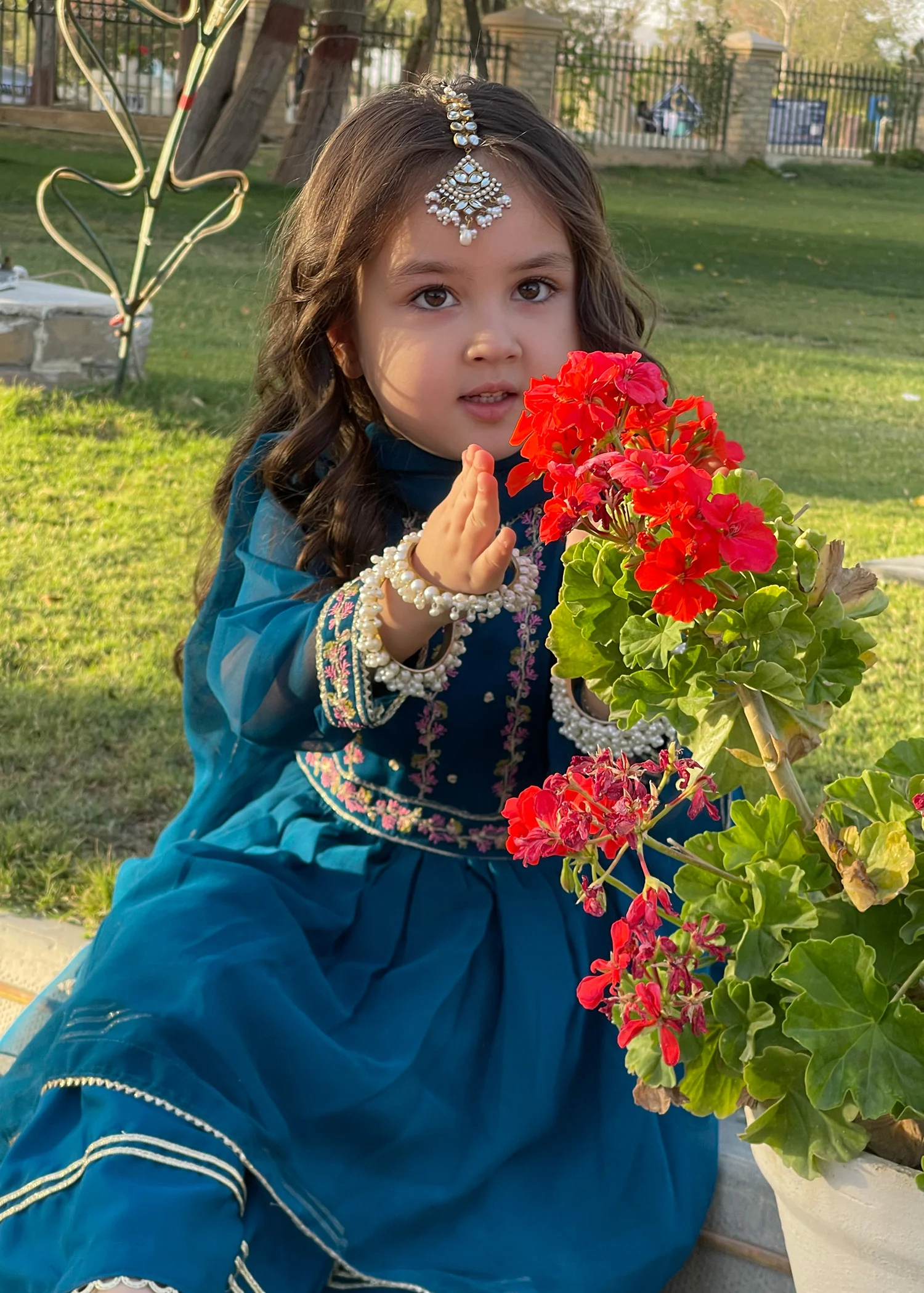 chiffon Gharara in Blue - view 8