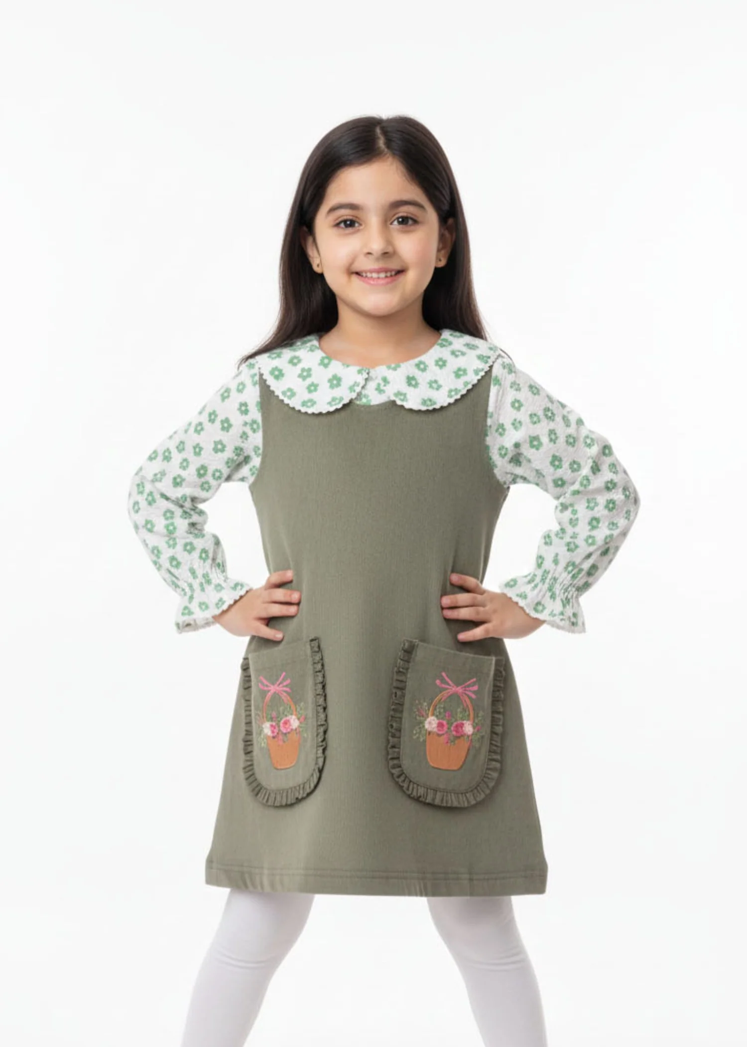 corduroy Frock in Olive green - view 2