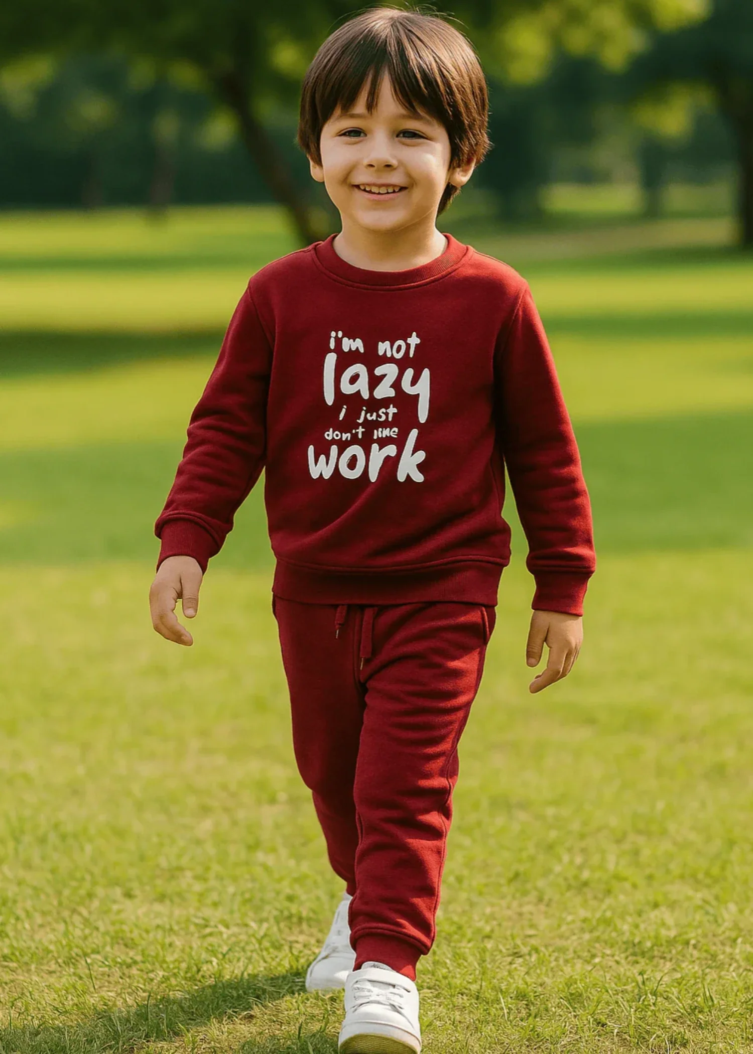 fleece Tracksuit in Maroon