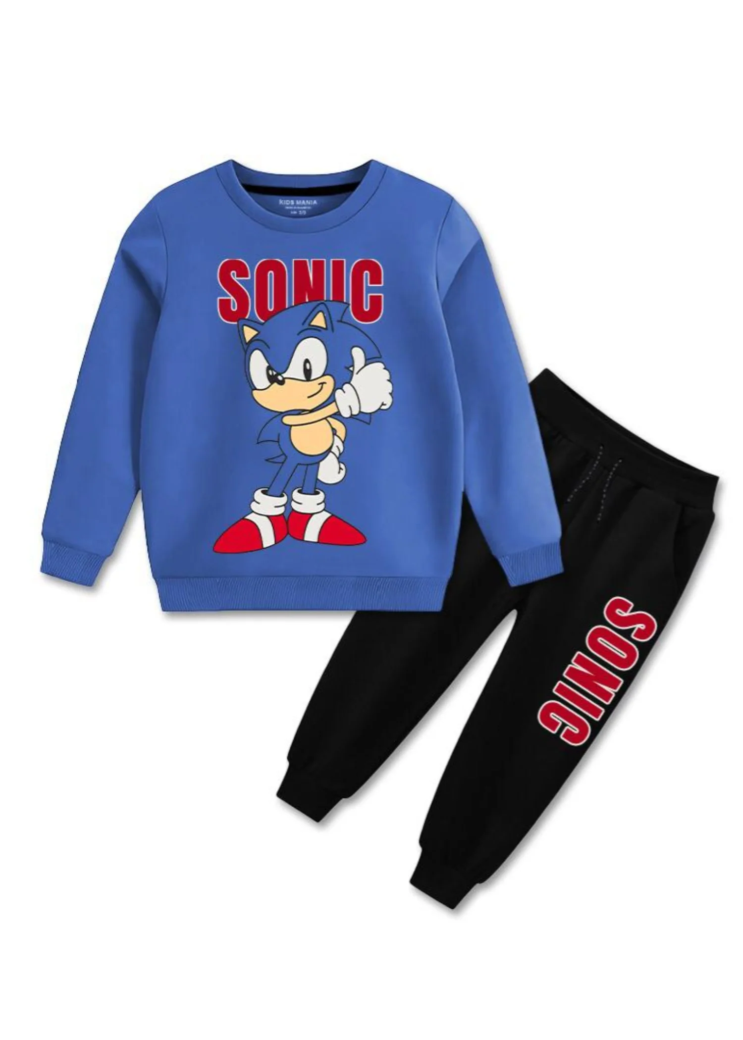 fleece Tracksuit in Royal blue, black - view 4