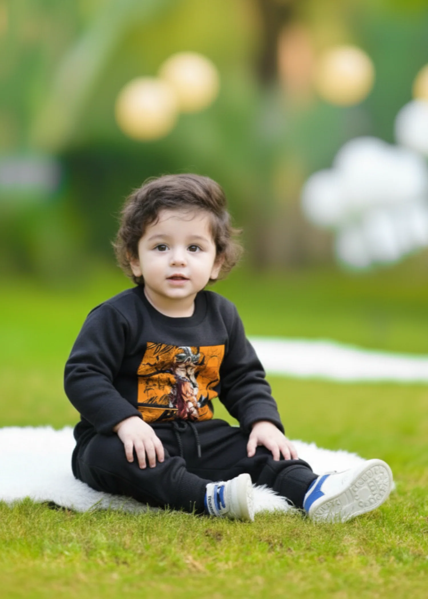 fleece Tracksuit in Black - view 3