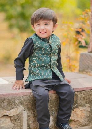 jamawar Waistcoat in Green - view 5